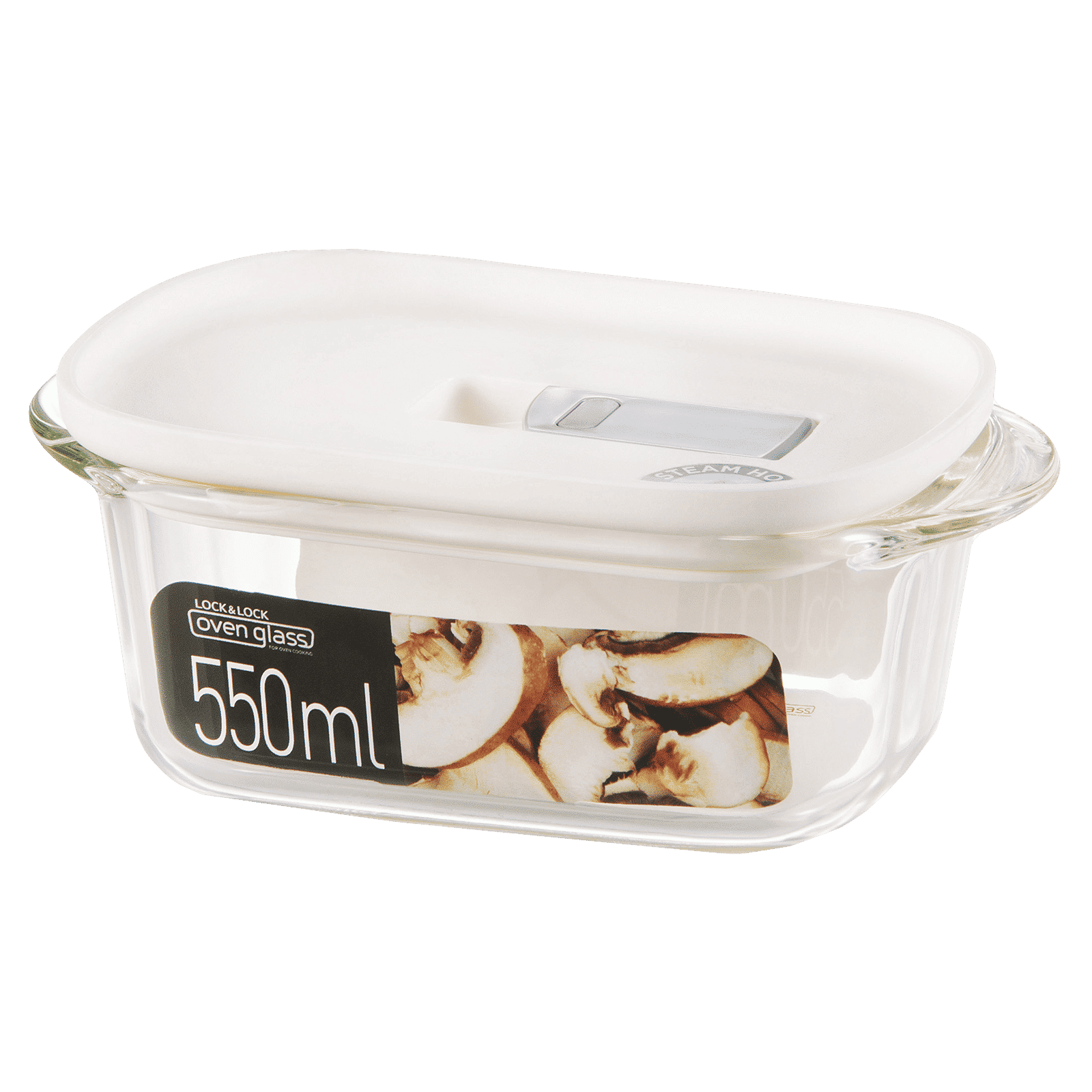 LocknLock Ovenglass 550 ml Rectangular Glass Storage Container (Steam Hole, LLG940W, White) LocknLock Ovenglass 550 ml Rectangular Glass Storage Container (Steam Hole, LLG940W, White)_1