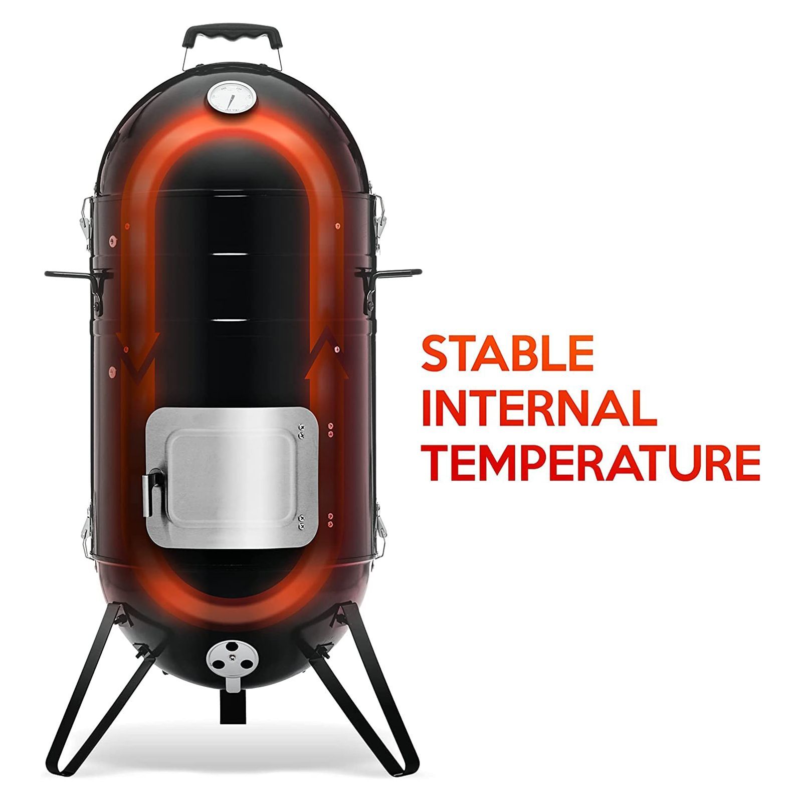 Peng Essential Premium Barrell Style Charcoal Barbeque & Smoker Grill (Scratch Resistant) Peng Essential Premium Barrell Style Charcoal Barbeque & Smoker Grill (Scratch Resistant)_9