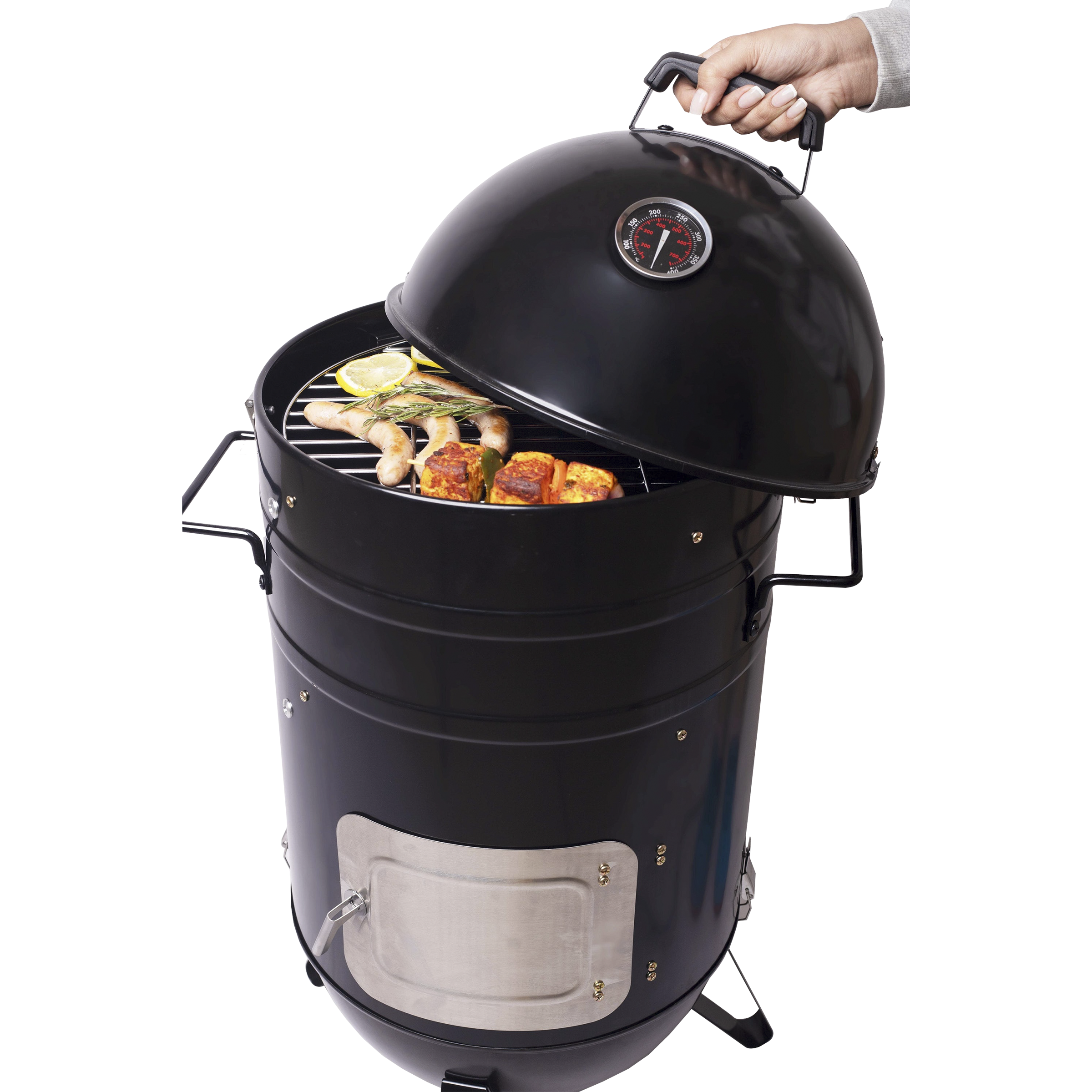 Peng Essential Premium Barrell Style Charcoal Barbeque & Smoker Grill (Scratch Resistant) Peng Essential Premium Barrell Style Charcoal Barbeque & Smoker Grill (Scratch Resistant)_15