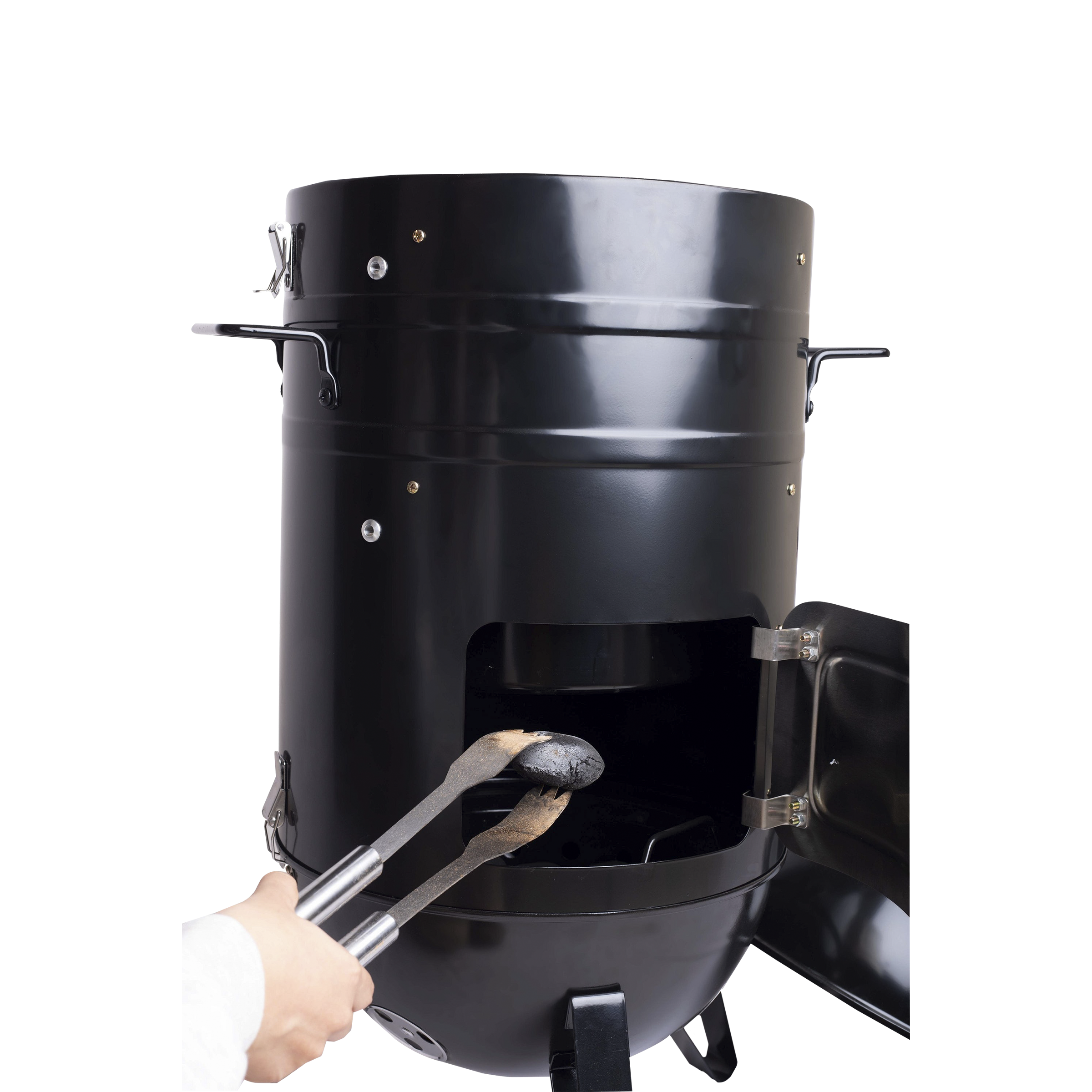 Peng Essential Premium Barrell Style Charcoal Barbeque & Smoker Grill (Scratch Resistant) Peng Essential Premium Barrell Style Charcoal Barbeque & Smoker Grill (Scratch Resistant)_16