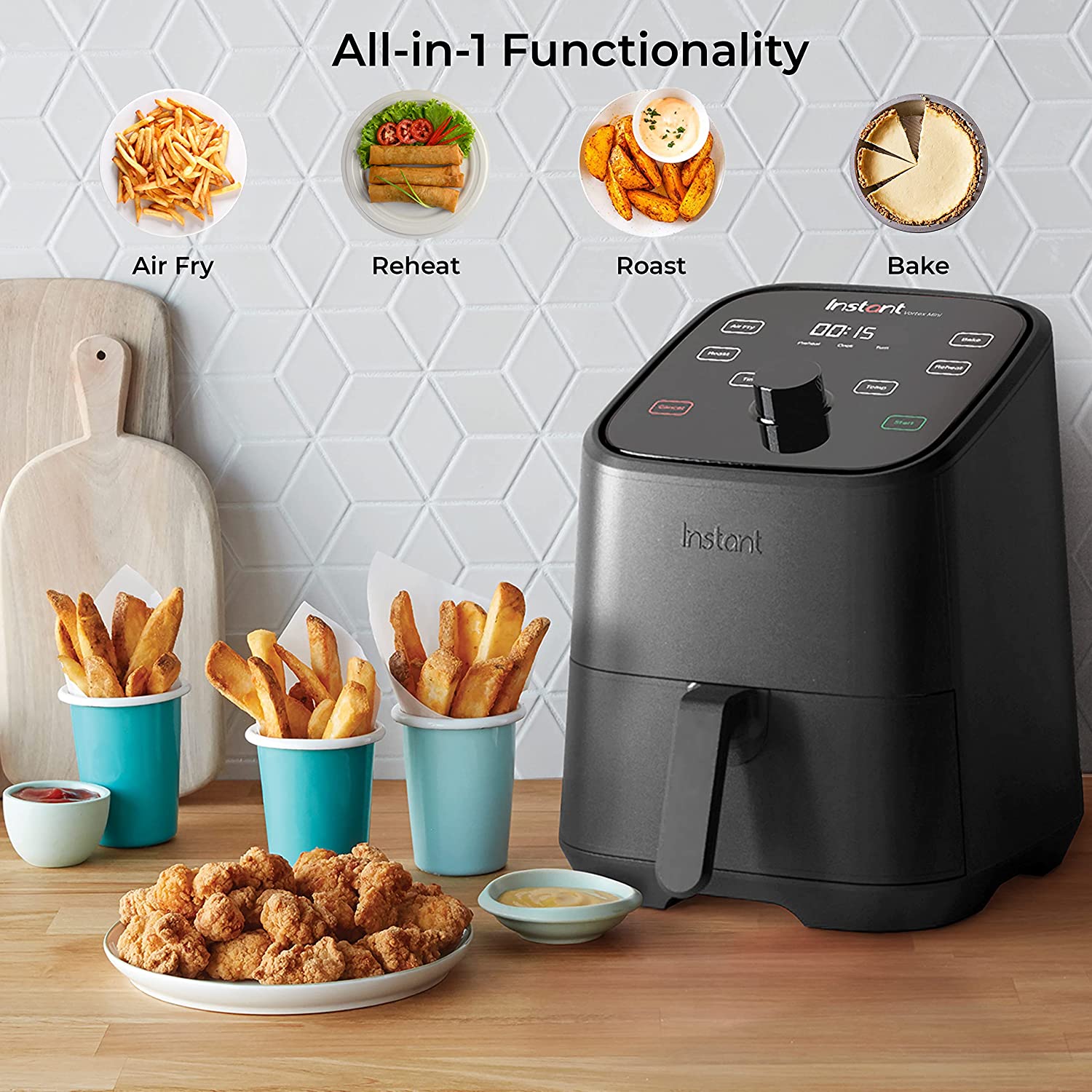Instant Pot Vortex Mini 1.89L 1300 Watt Digital Air Fryer with EvenCrisp Technology (Black)_8