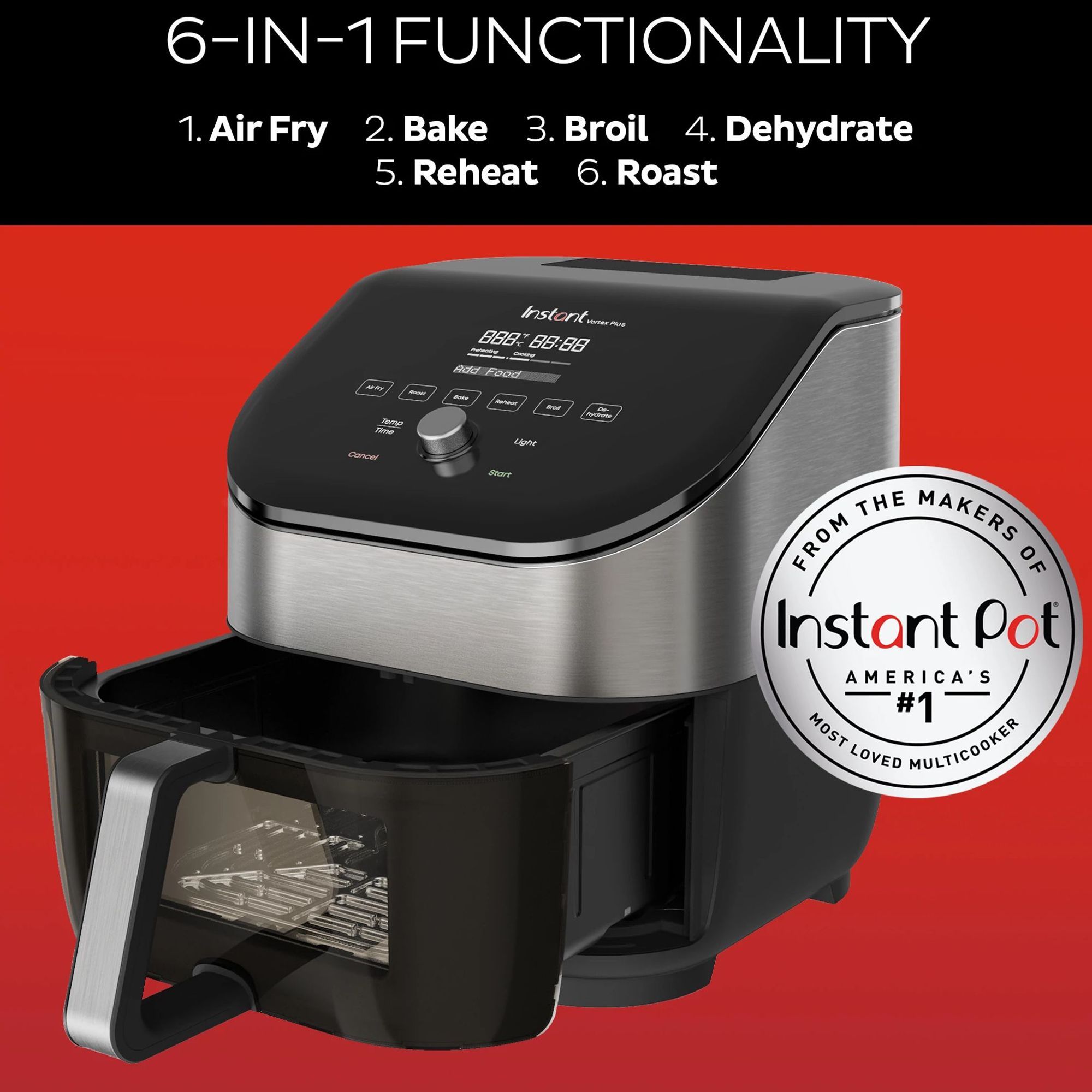 Instant Pot Vortex Plus 5.67L 1700 Watt Digital Air Fryer with EvenCrisp Technology (Black)_8