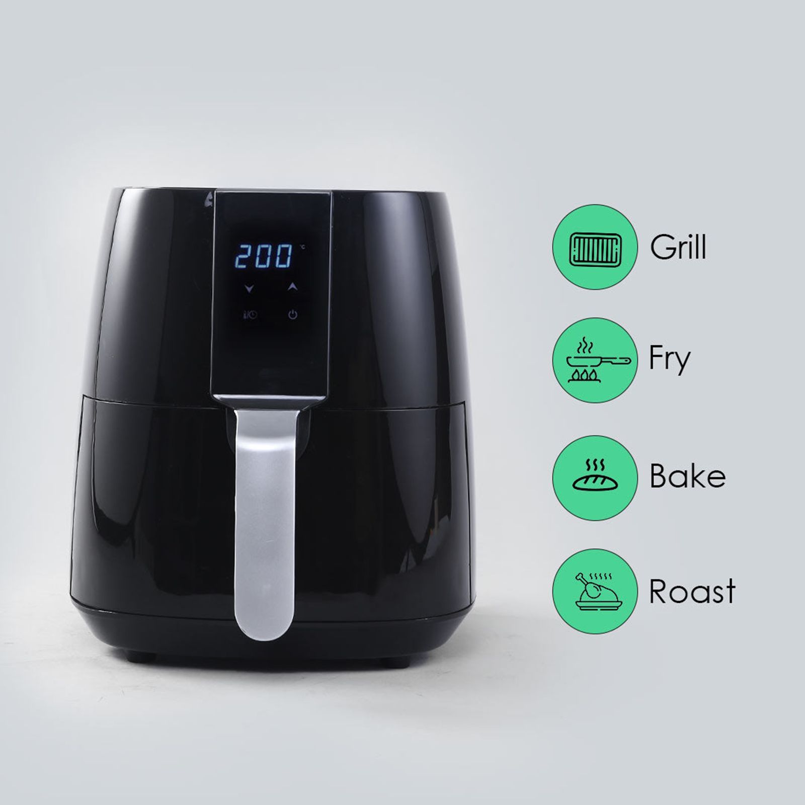 WONDERCHEF Prato 3.8L 1450 Watt Digital Air Fryer with Rapid Air Technology (Black)_12