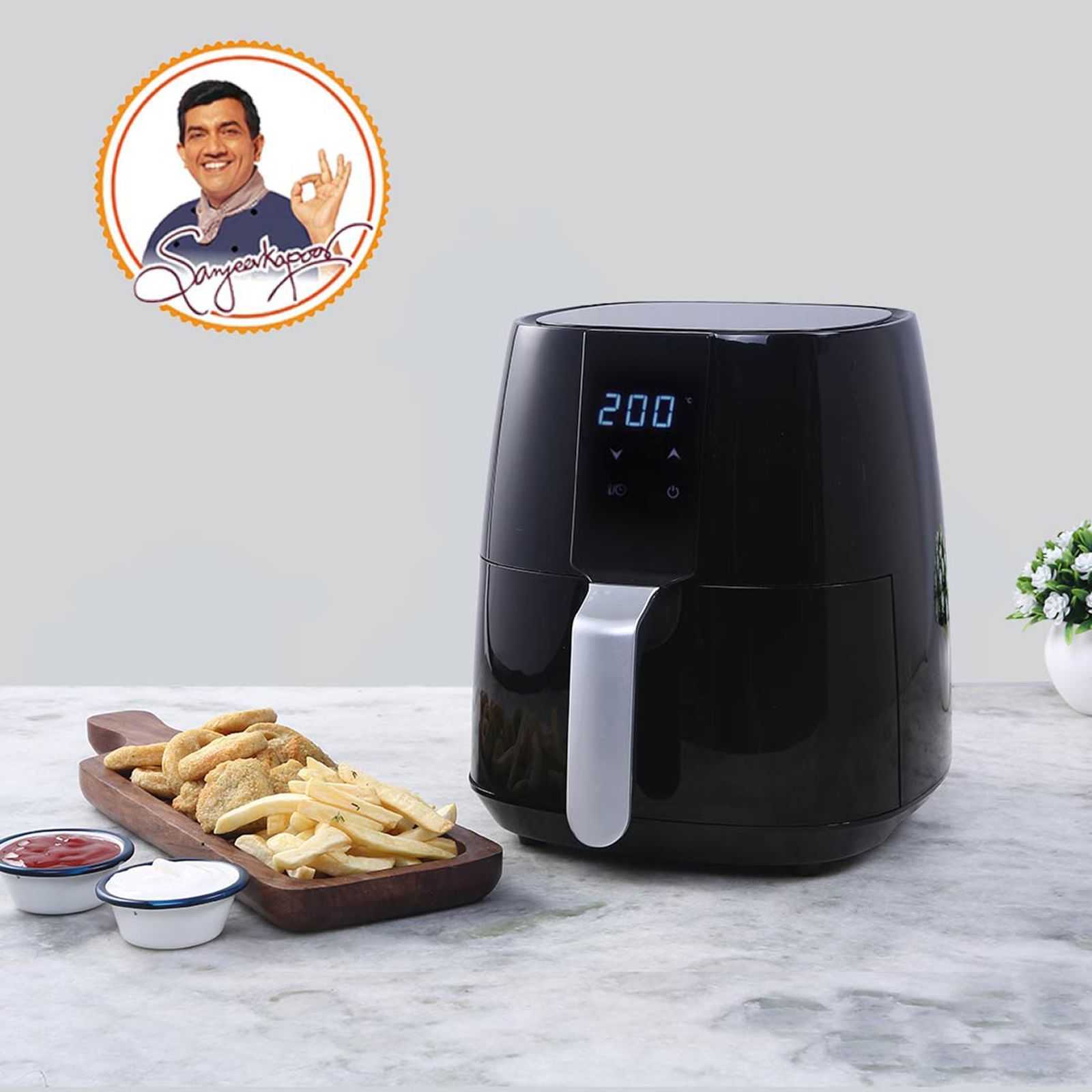 WONDERCHEF Prato 3.8L 1450 Watt Digital Air Fryer with Rapid Air Technology (Black)_7