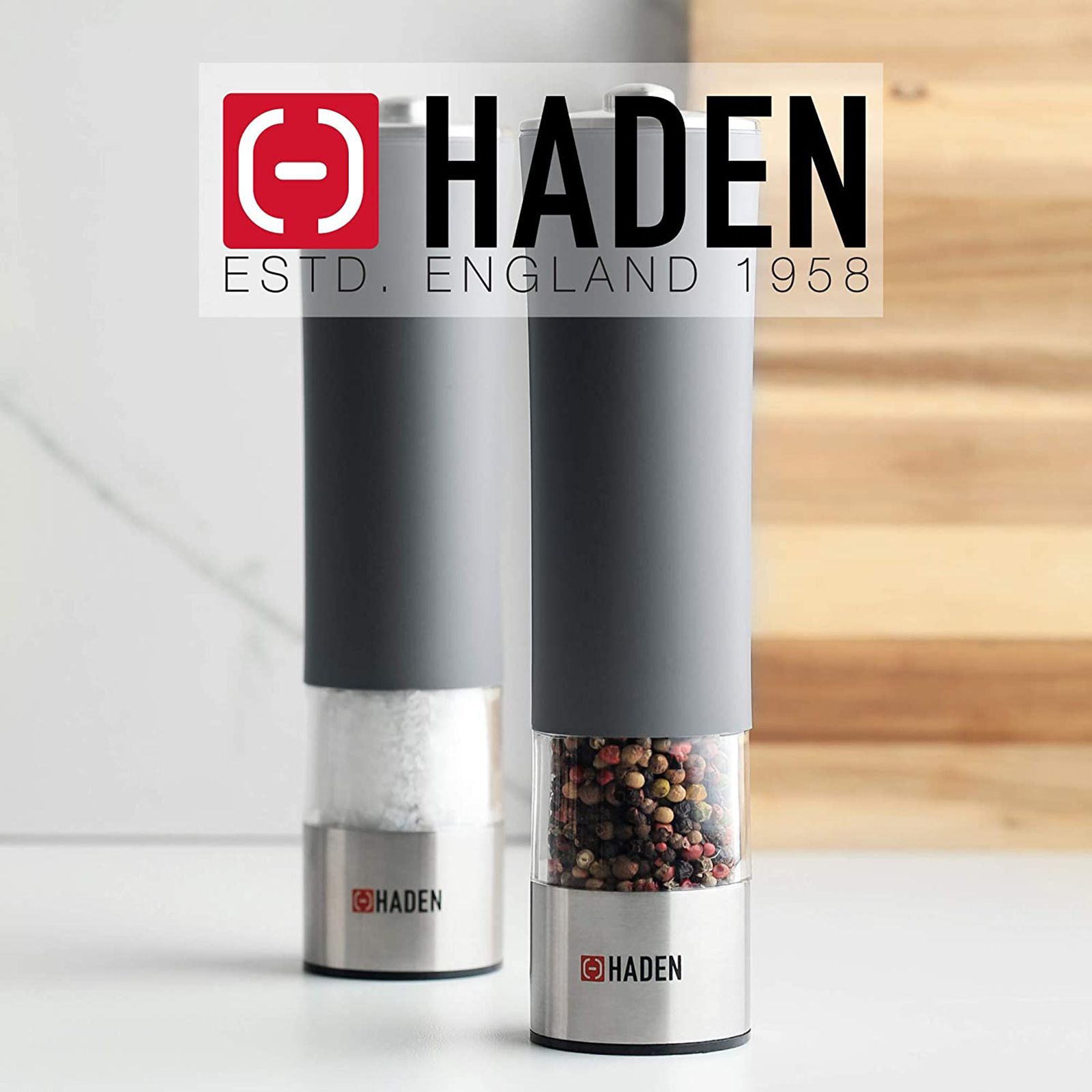 HADEN Perth Salt and Pepper Ceramic Electric Mill (Illuminated Base, 192165, Slate Grey)_7