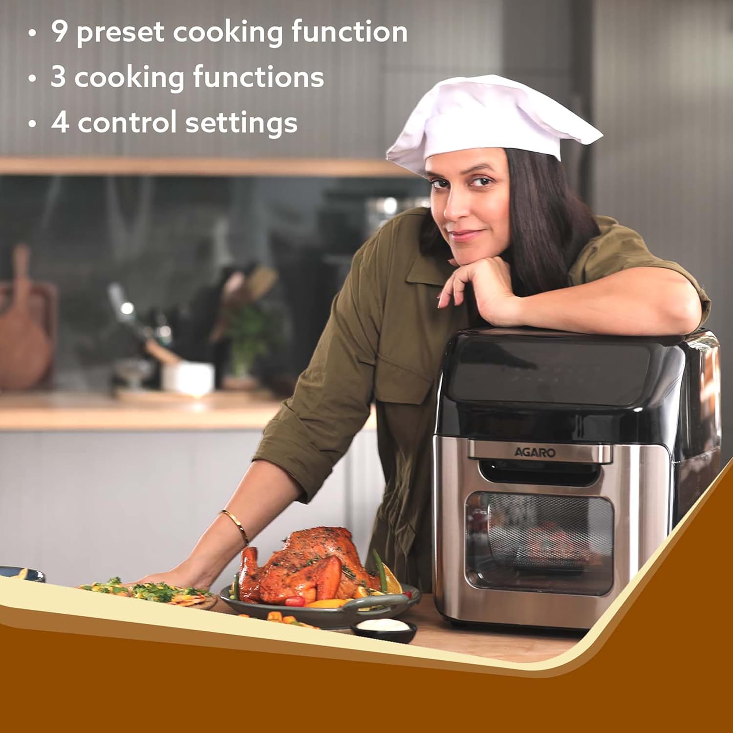 AGARO Regency 12L 1800 Watt Digital Air Fryer with 360 Degree Heat Circulation Technology (Silver)_10