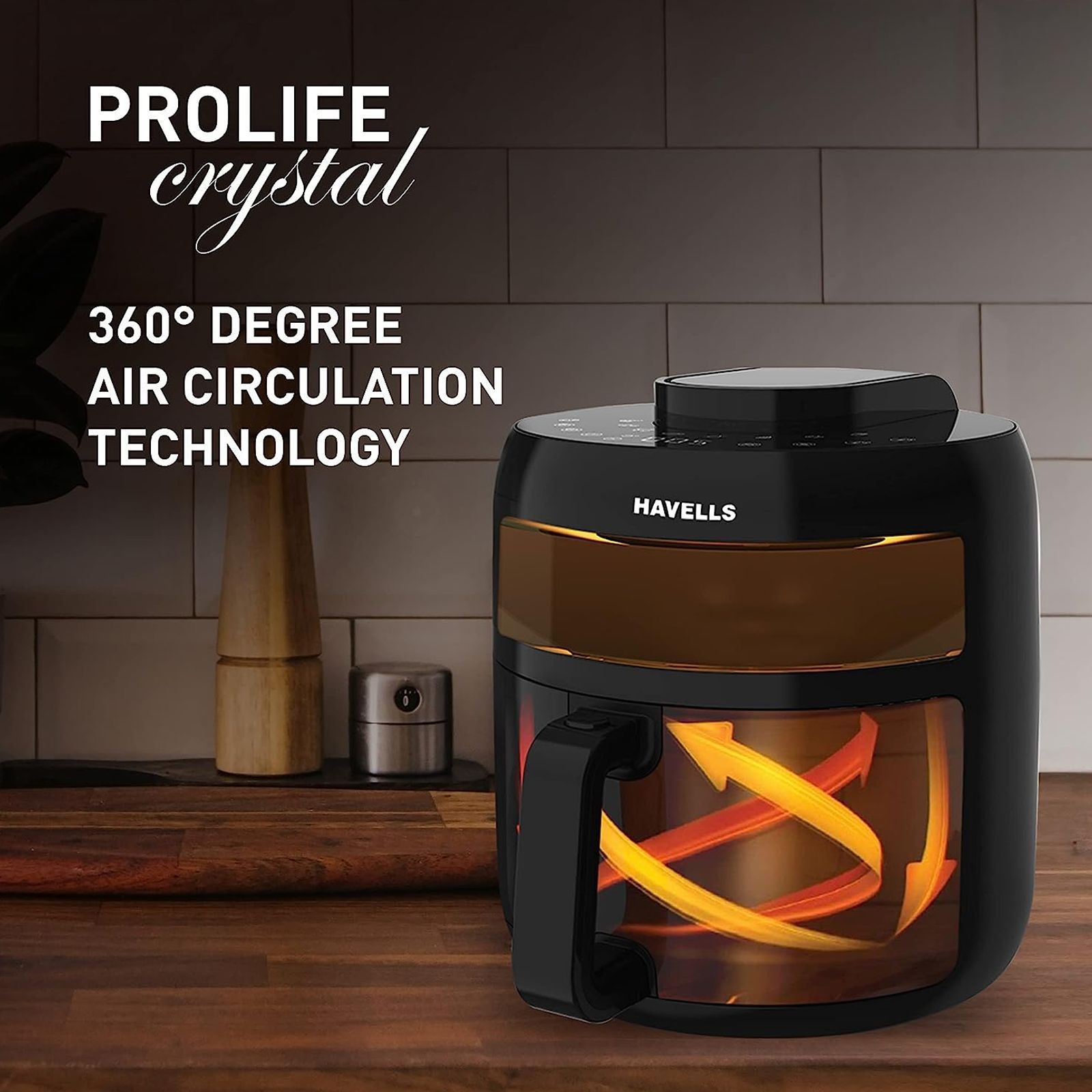 HAVELLS Prolife Crystal 5L 1500 Watt Digital Air Fryer with 8 Preset Options (Black)_13