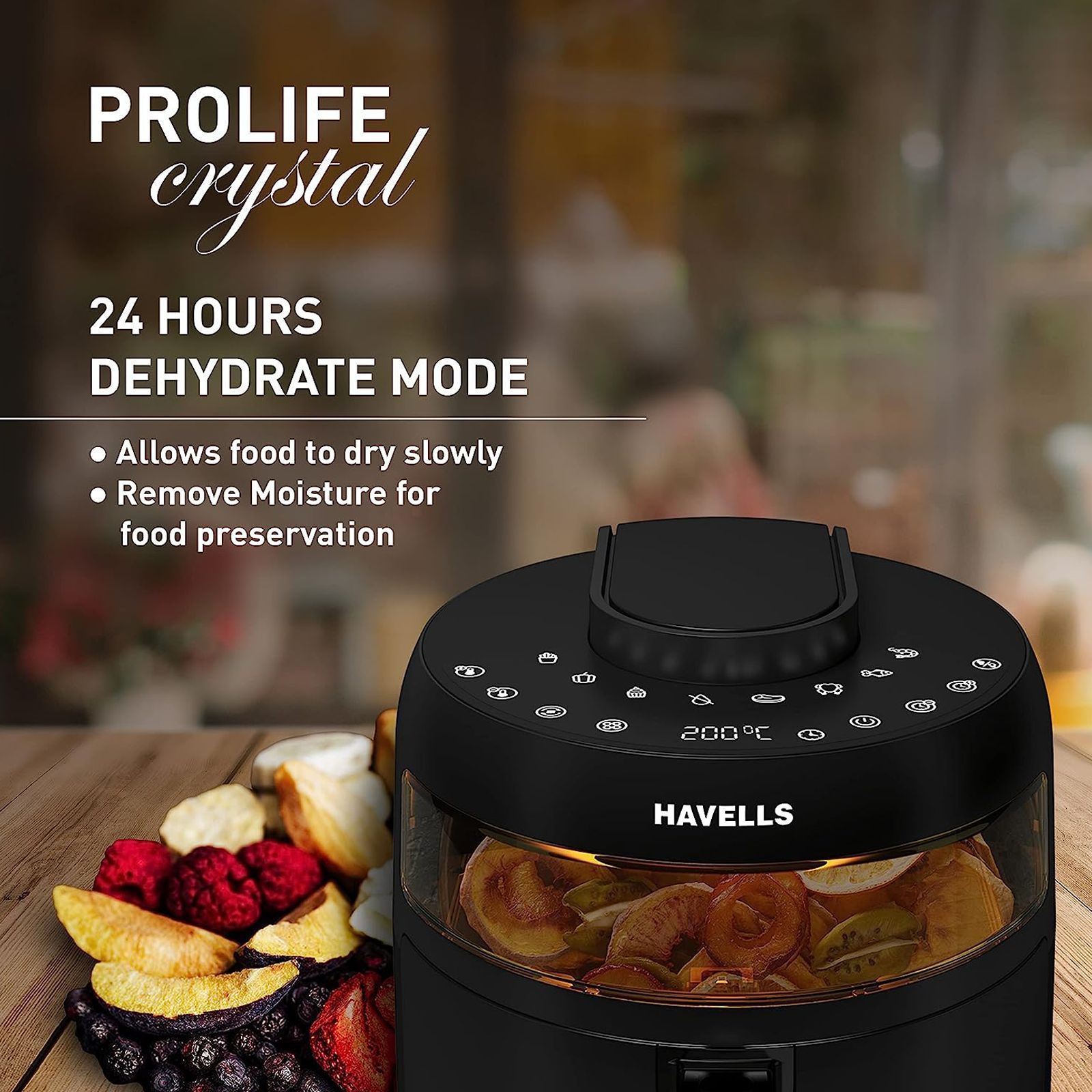 HAVELLS Prolife Crystal 5L 1500 Watt Digital Air Fryer with 8 Preset Options (Black)_16