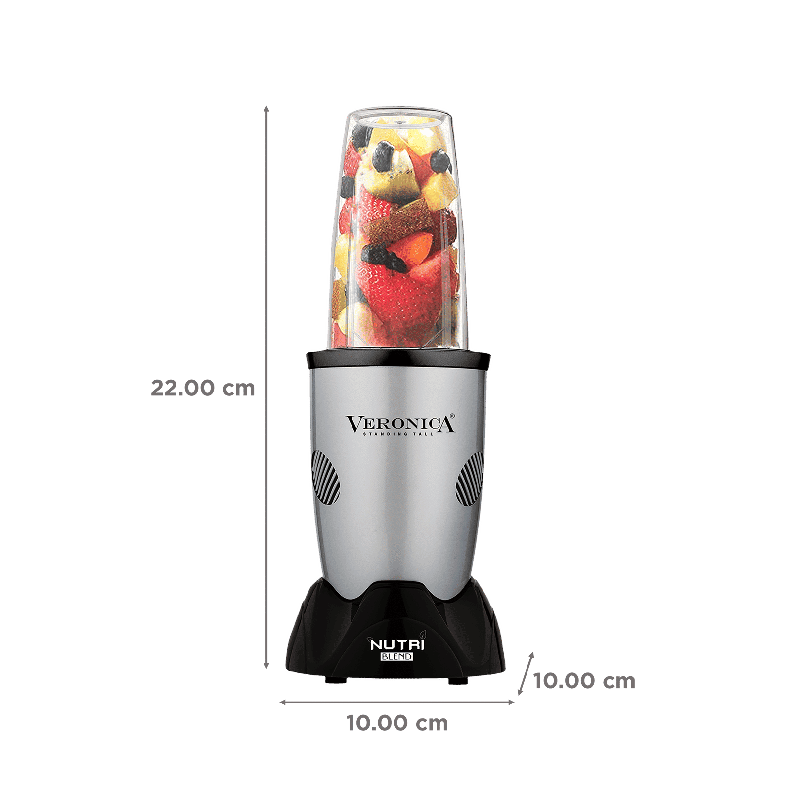 Veronica Nutriblend 500 Watt 2 Jars Mixer Grinder (22000 RPM, Motor Overload Protector, Silver)_2