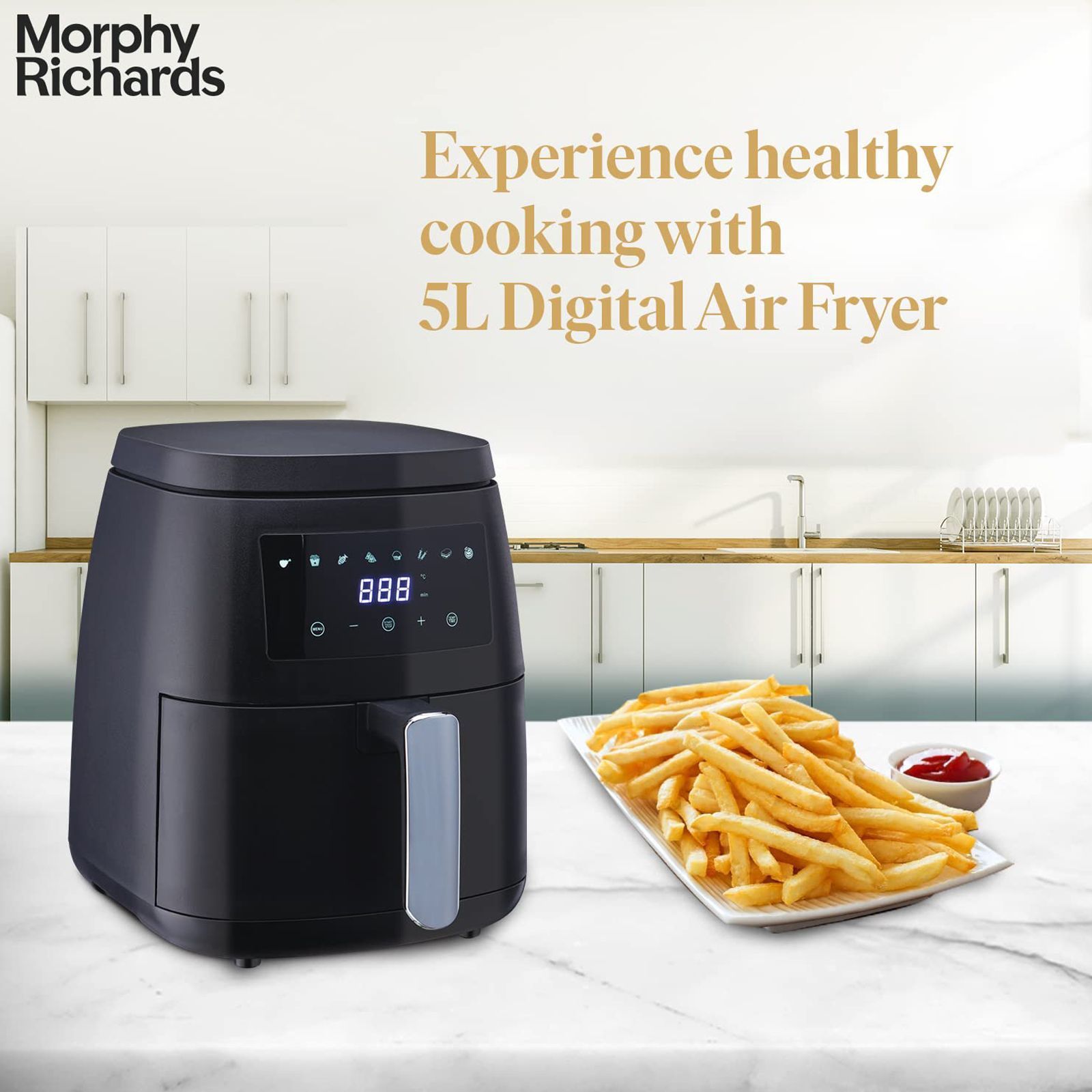 morphy richards 5L 1500 Watt Digital Air Fryer with 8 Preset Menus (Black) morphy richards 5L 1500 Watt Digital Air Fryer with 8 Preset Menus (Black)_6