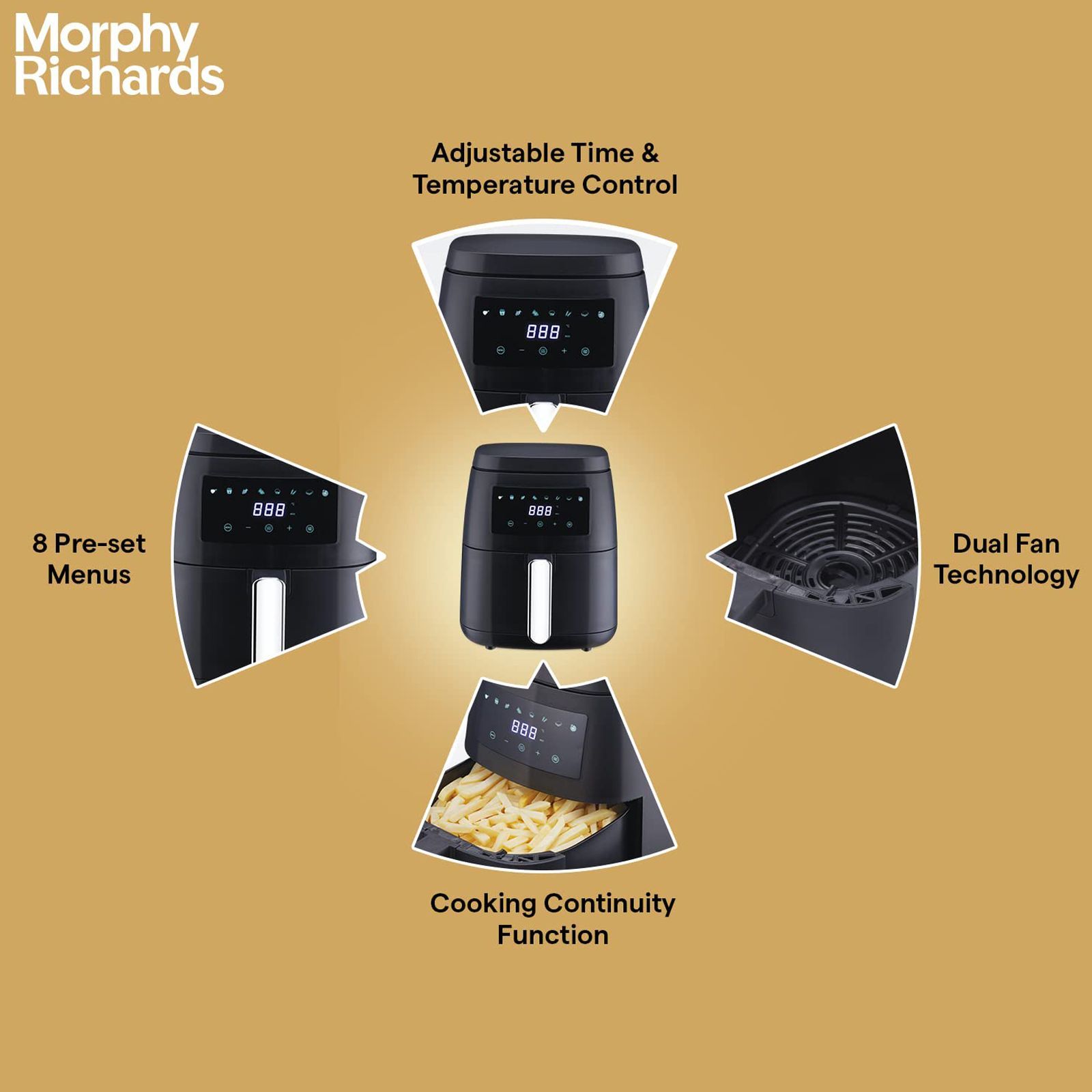 morphy richards 5L 1500 Watt Digital Air Fryer with 8 Preset Menus (Black) morphy richards 5L 1500 Watt Digital Air Fryer with 8 Preset Menus (Black)_8