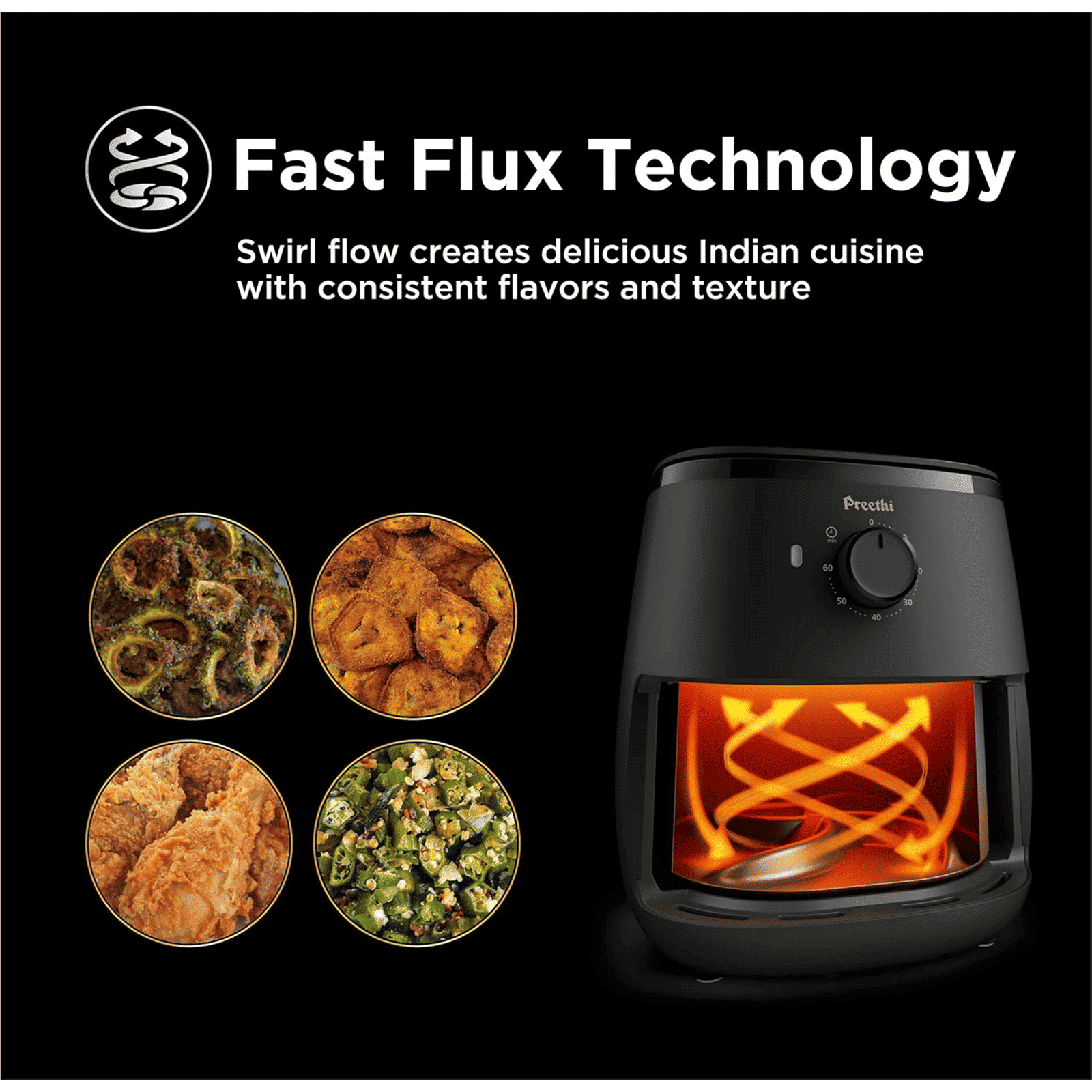 Preethi Airpot 3.7L 1500 Watt Air Fryer with Fast Flux Technology (Black)_13