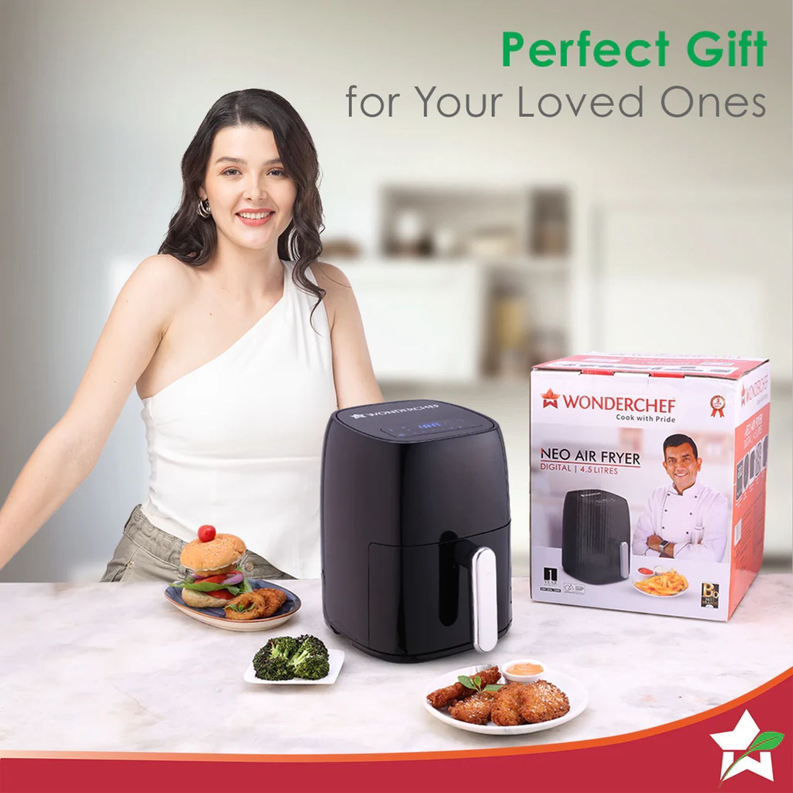 WONDERCHEF Neo 4.5L 1500 Watt Digital Air Fryer with Rapid Air Technology (Black)_9