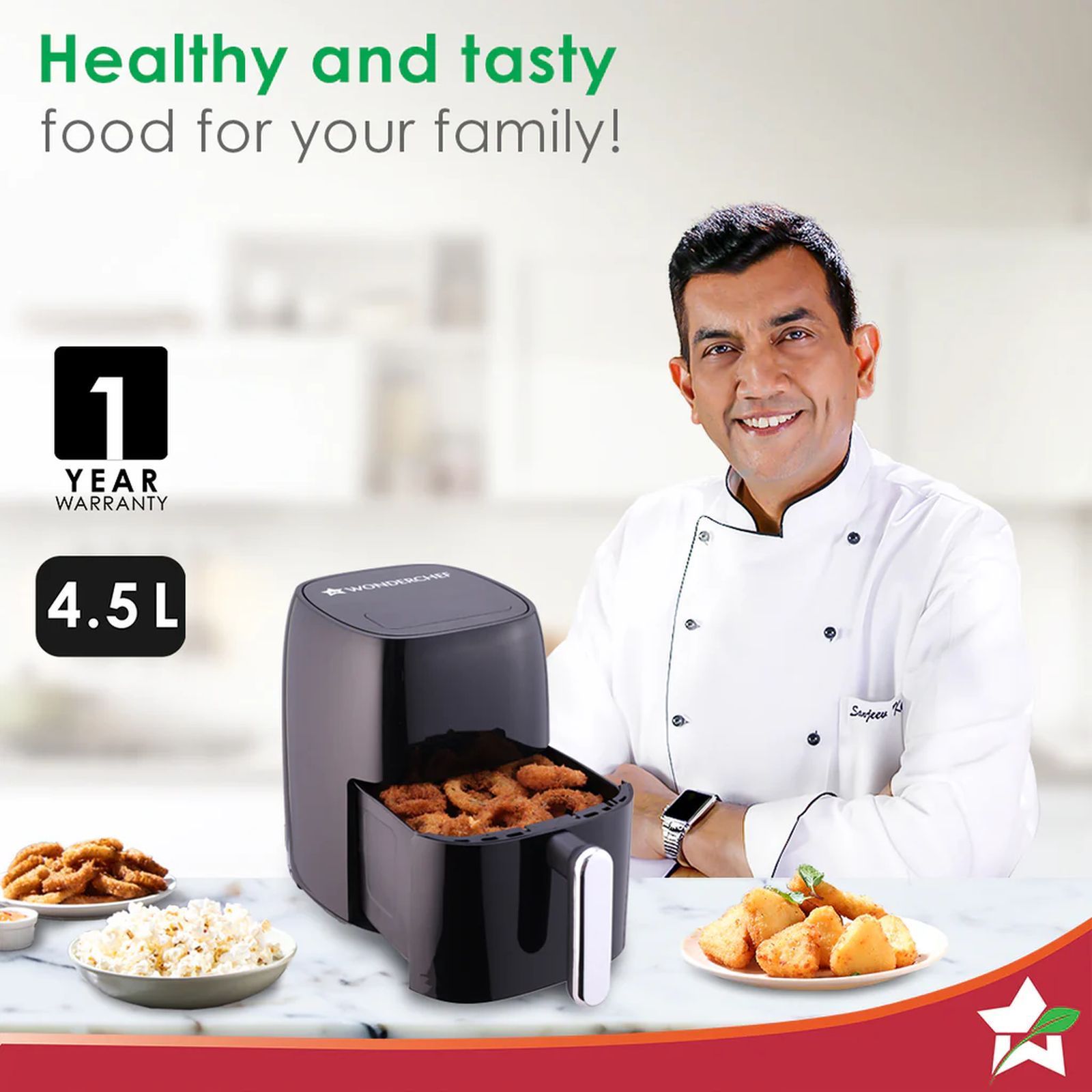 WONDERCHEF Neo 4.5L 1500 Watt Digital Air Fryer with Rapid Air Technology (Black)_10