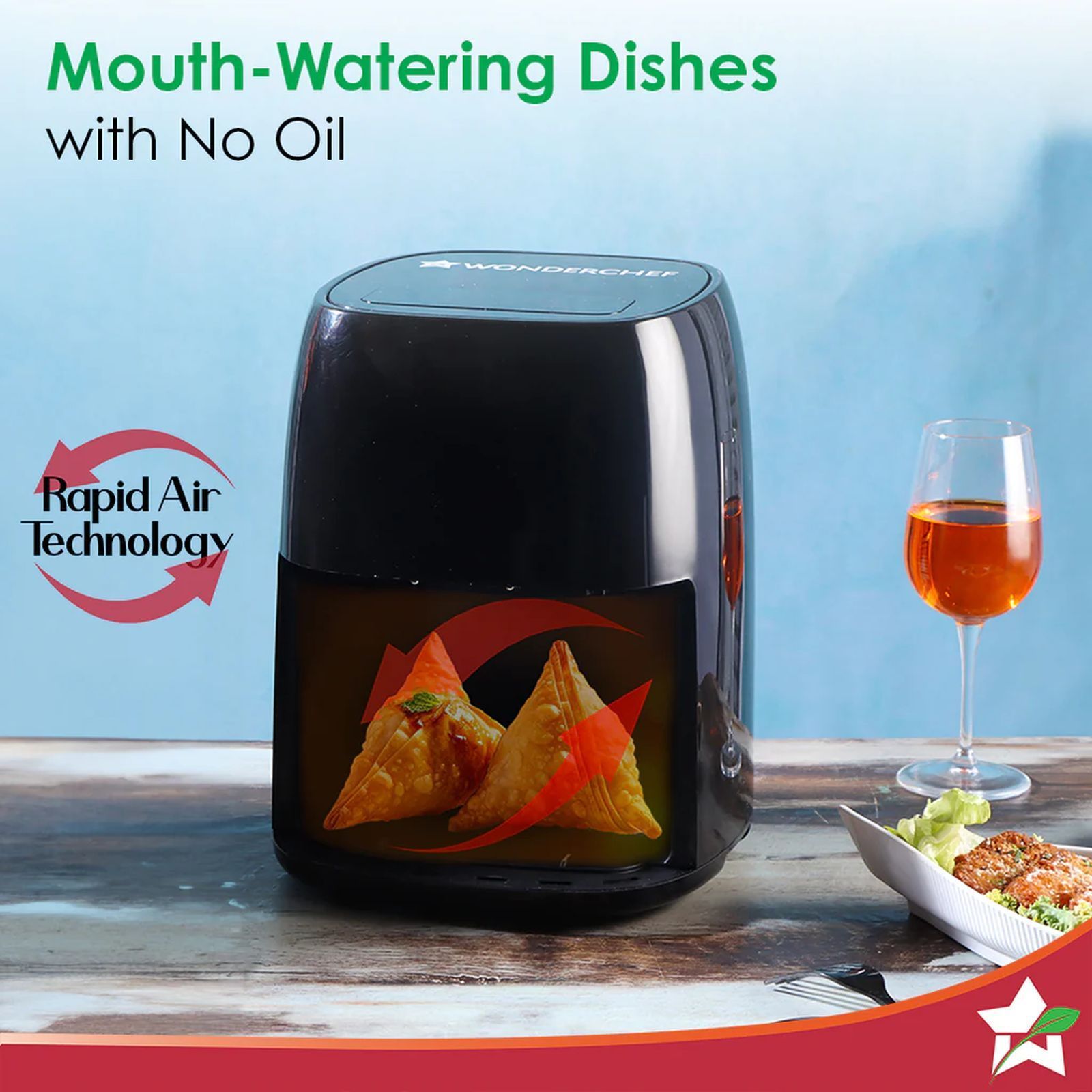 WONDERCHEF Neo 4.5L 1500 Watt Digital Air Fryer with Rapid Air Technology (Black)_5