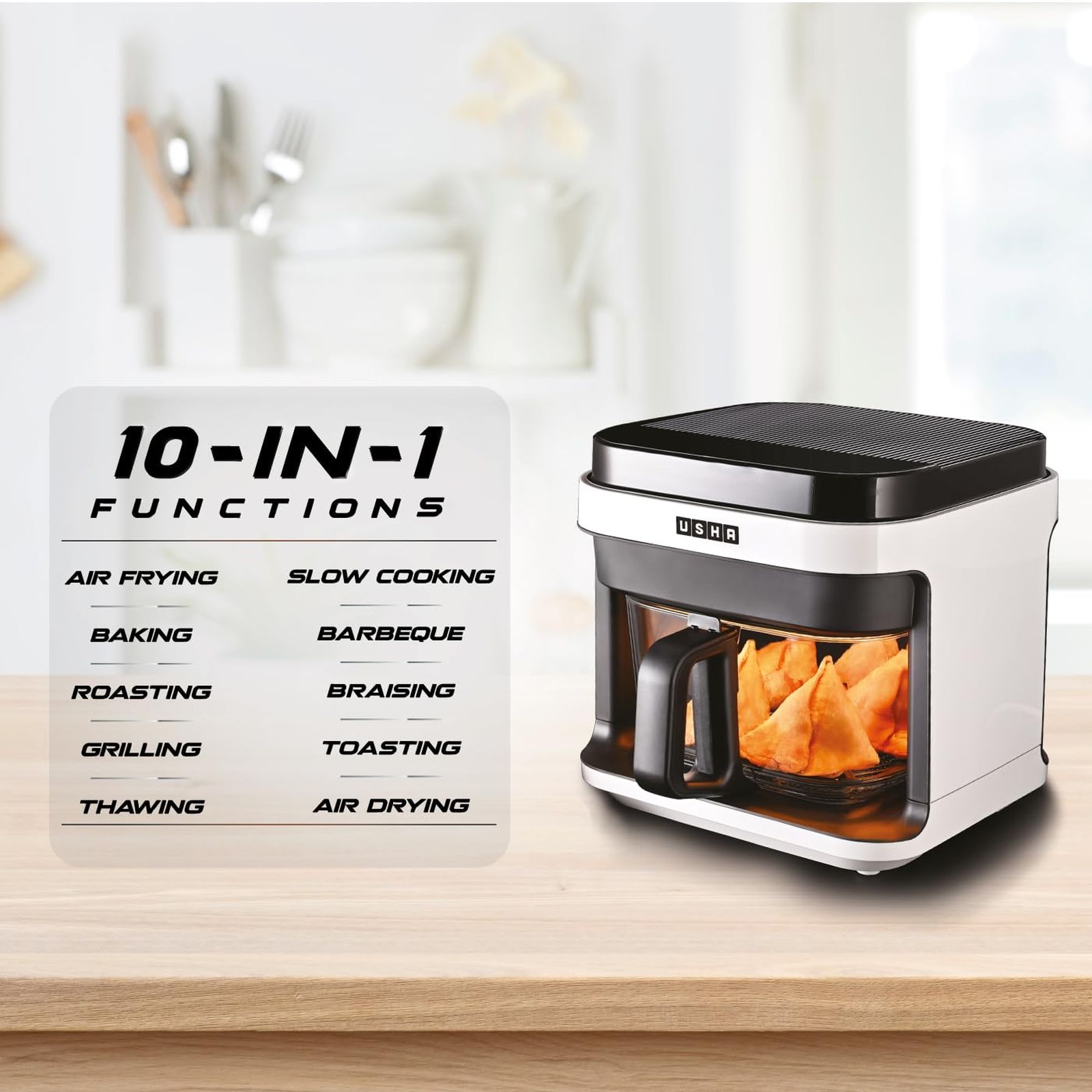 USHA iChef Smart 5.5L 1200 Watt Digital Air Fryer with Turbo Air Circulation Technology (White) USHA iChef Smart 5.5L 1200 Watt Digital Air Fryer with Turbo Air Circulation Technology (White)_13