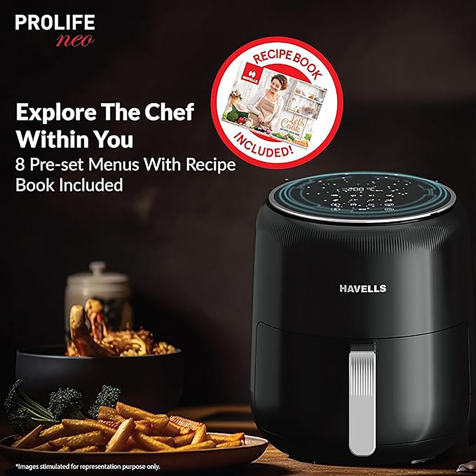 HAVELLS Prolife Neo 4.5L 1500 Watt Digital Air Fryer with Aero Crisp Technology (Black)_10