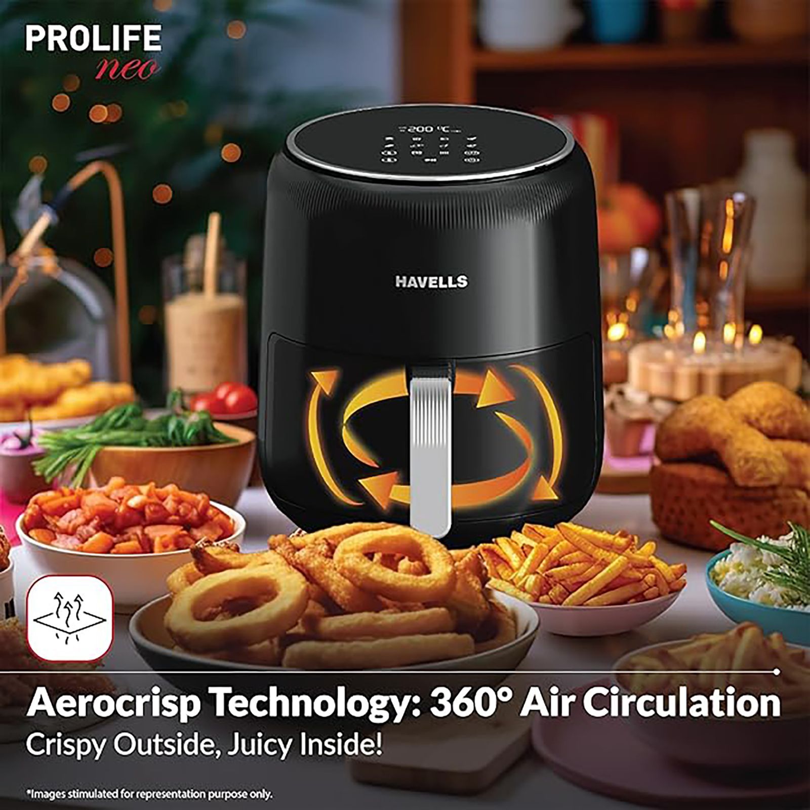 HAVELLS Prolife Neo 4.5L 1500 Watt Digital Air Fryer with Aero Crisp Technology (Black)_11