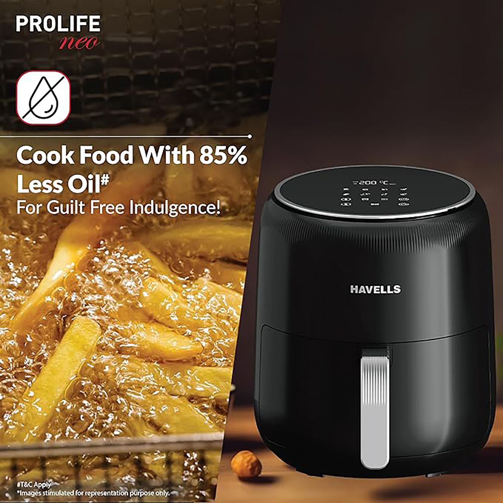 HAVELLS Prolife Neo 4.5L 1500 Watt Digital Air Fryer with Aero Crisp Technology (Black)_12