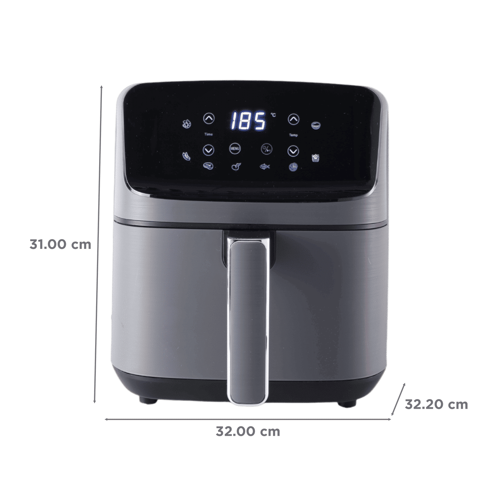 WONDERCHEF Regalia 4.5L 1500 Watt Digital Air Fryer with Rapid Air Technology (Grey)_2