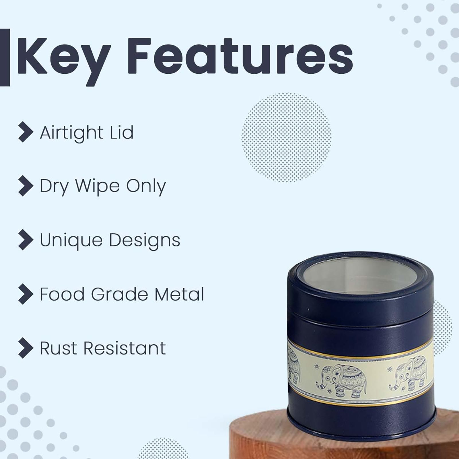 PHILIPS Jarsome Metal Container Set (Set of 4, Blue)_8