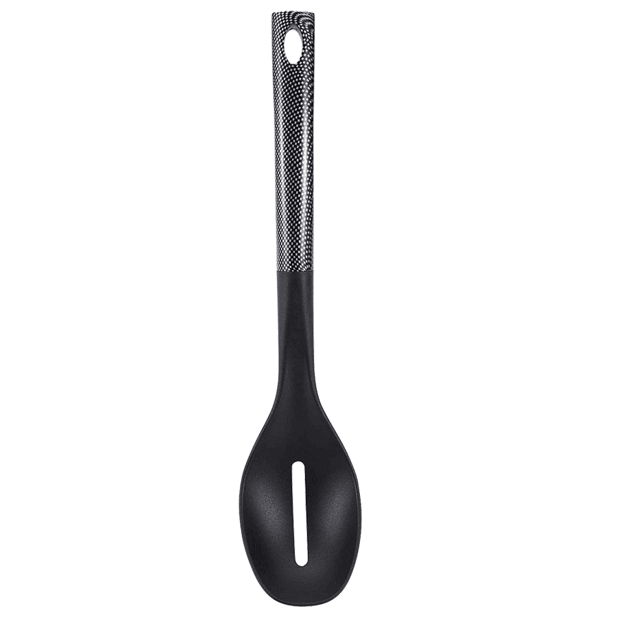Bergner Carbon TT Nylon Slotted Spoon (Heat-Resistant Head, Black)_1
