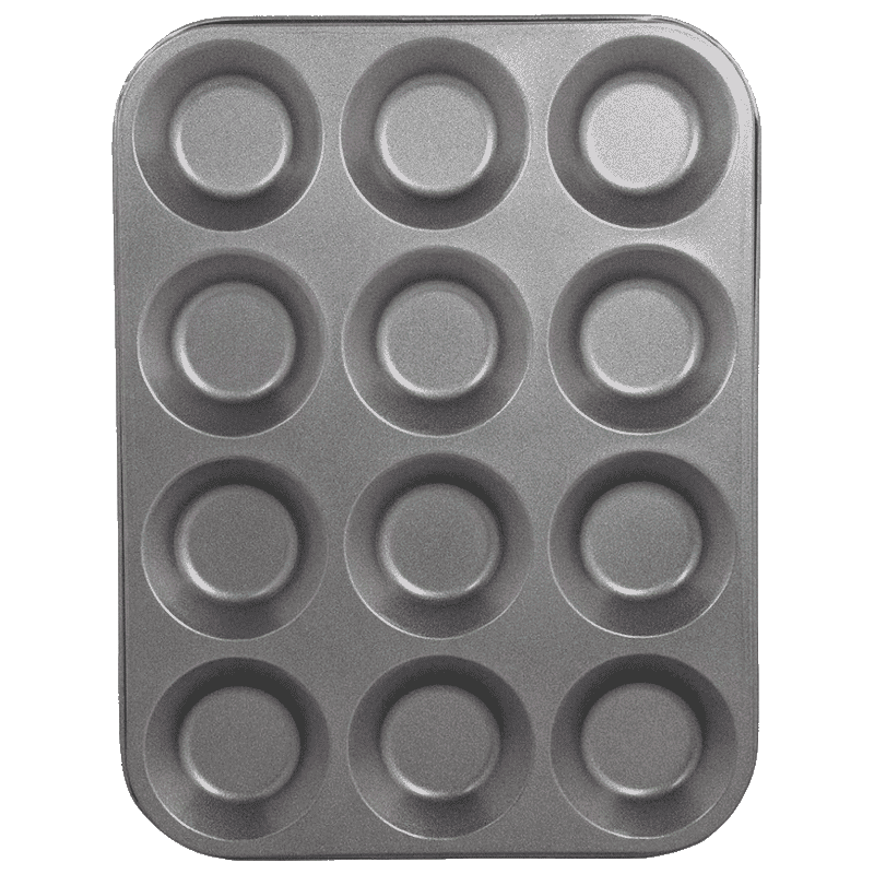 Sabichi 12 Cup Cake/Bun Muffin Tray for Ovens (106636, Black)_1