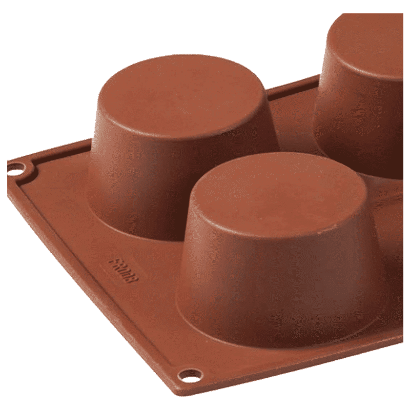 WONDERCHEF Pavoni Muffin 6 Portions Mould For Microwave, Refrigerator (Good Elasticity, 63152908, Brown)_6
