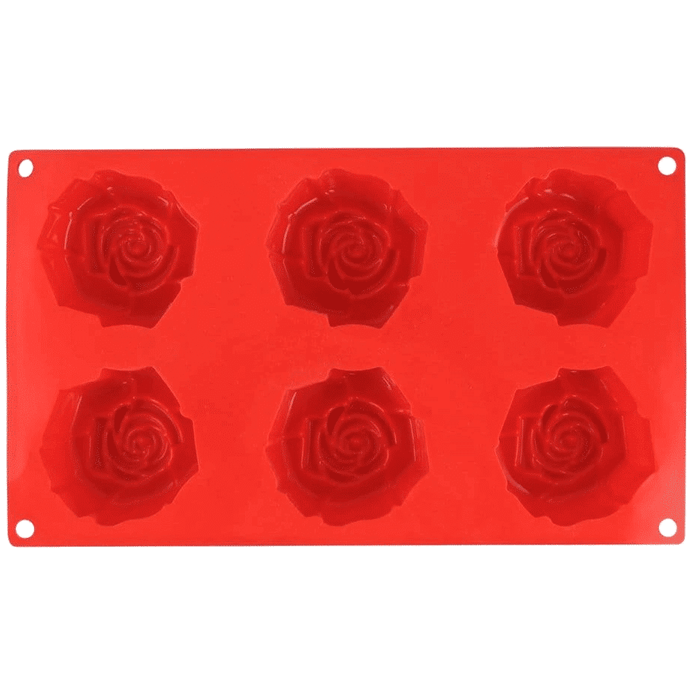 WONDERCHEF Pavoni Rosa Fiorita 6 Portions Mould (Good Elasticity, 63152910, Red)_3