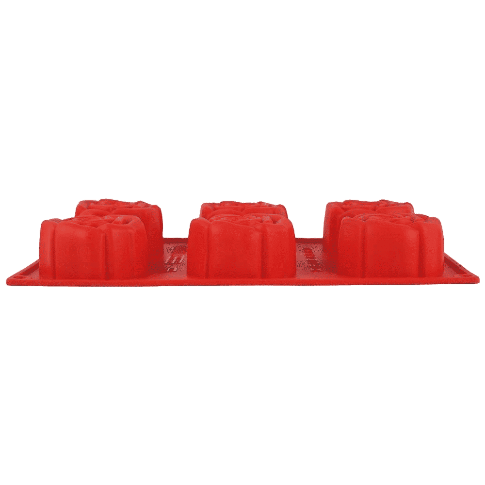 WONDERCHEF Pavoni Rosa Fiorita 6 Portions Mould (Good Elasticity, 63152910, Red)_4