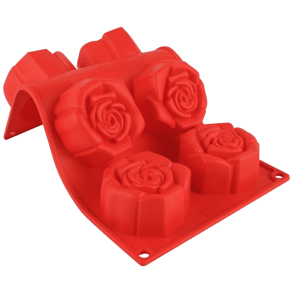 WONDERCHEF Pavoni Rosa Fiorita 6 Portions Mould (Good Elasticity, 63152910, Red)_6