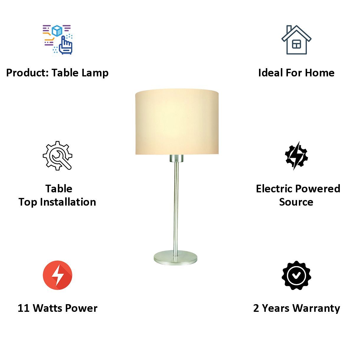 PHILIPS Electric Powered 11 Watt LED Table Lamp (White)_3