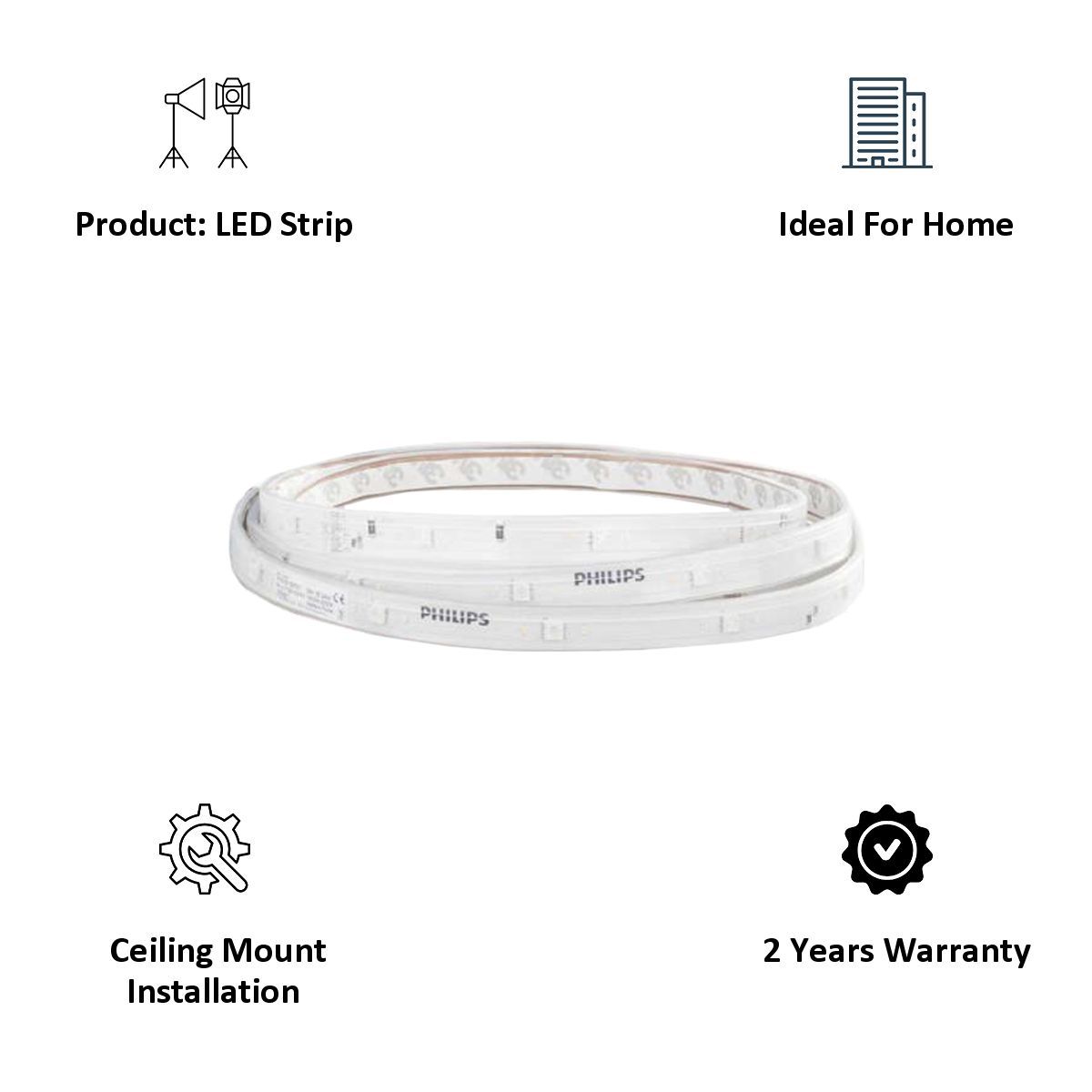 Philips Hue 2m Electric Powered 20.5 Watt Decor Light Strips (White)_4