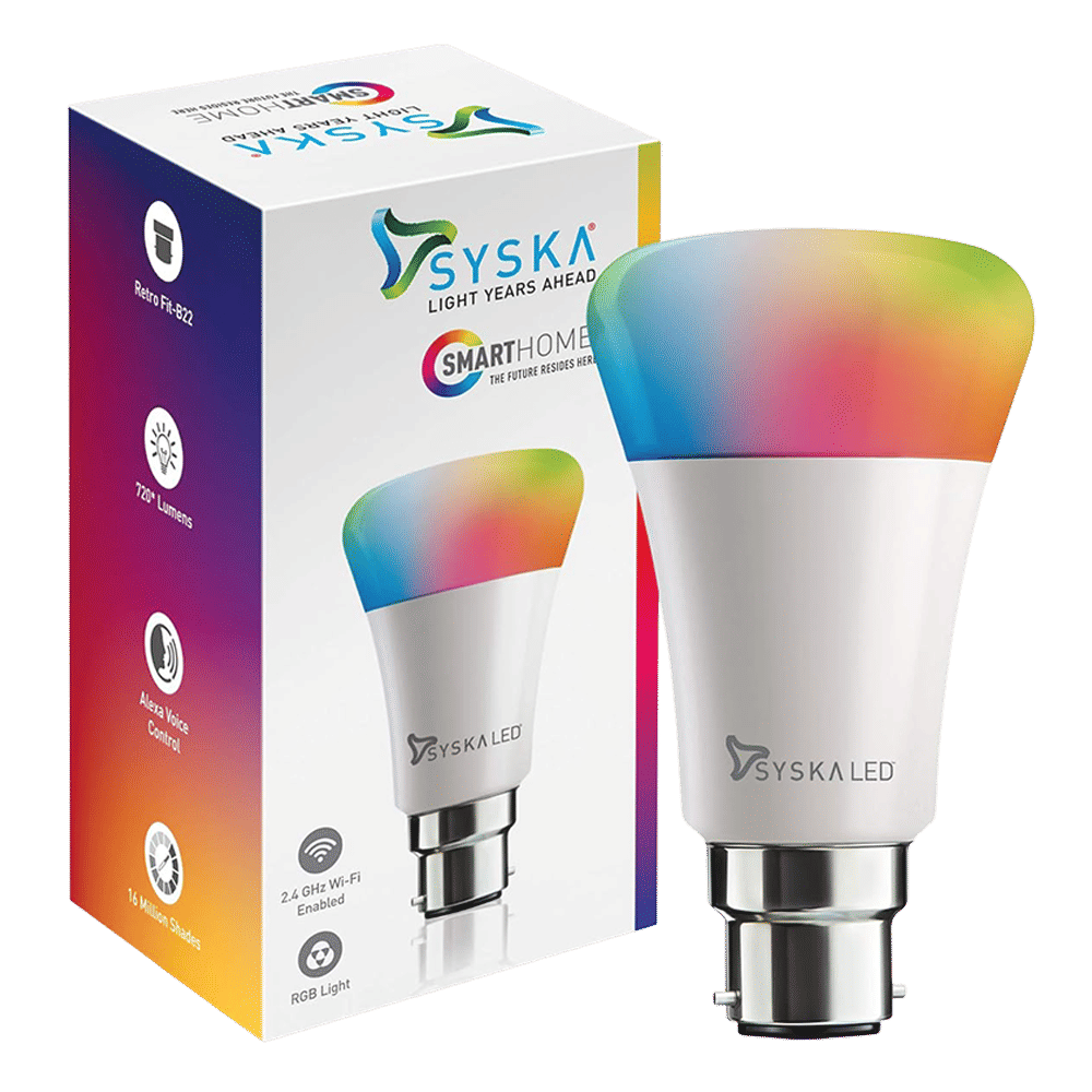 SYSKA Electric Powered 7 Watt Smart Light Bulb (SSK-SMW-7W, White)_4