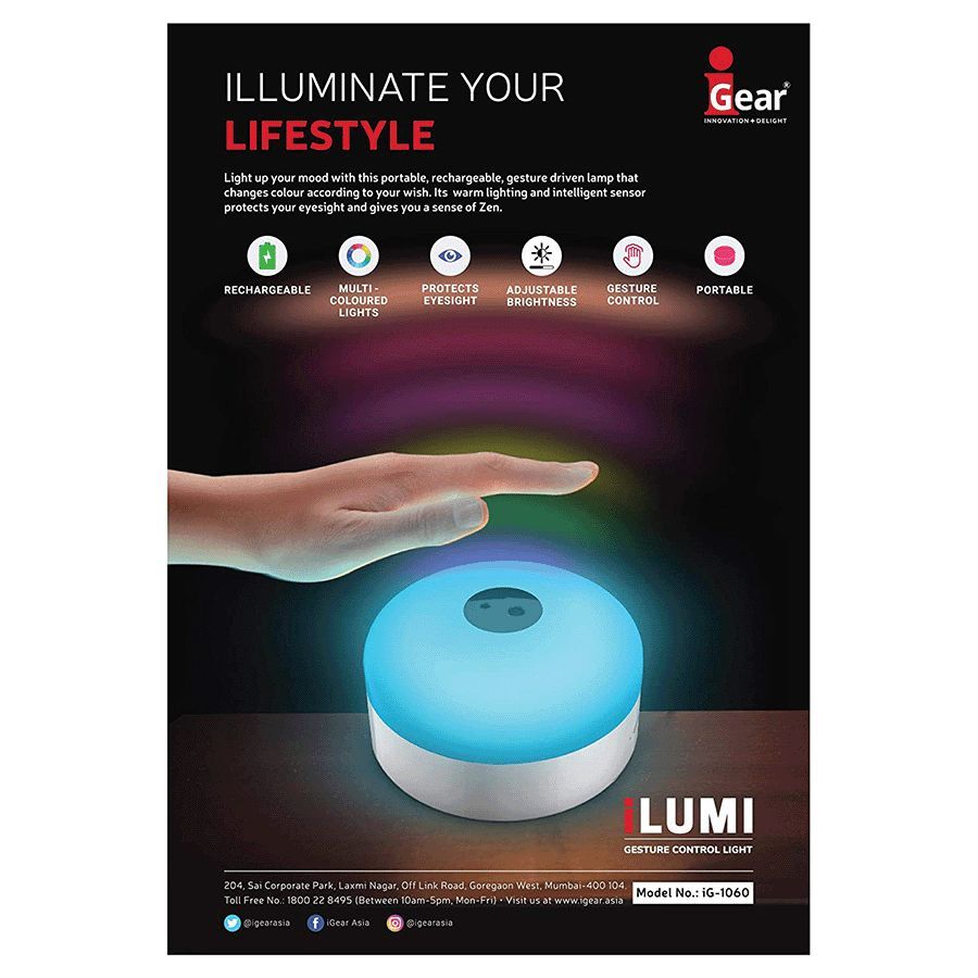 iGear iLumi 1.5 Watts LED Smart Gesture Light (Hand Gesture, IG-1060, White)_10