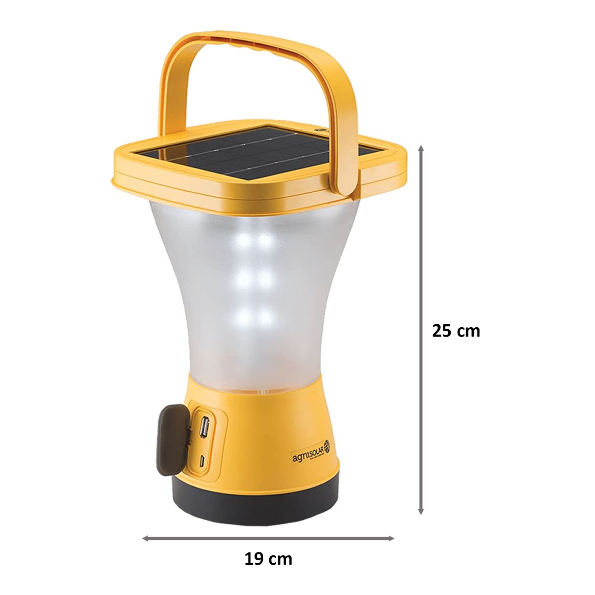 Agni Solar Lantern 2 2 Watts Solar LED Light (3 Brightness Modes, AG-105, Yellow)_2