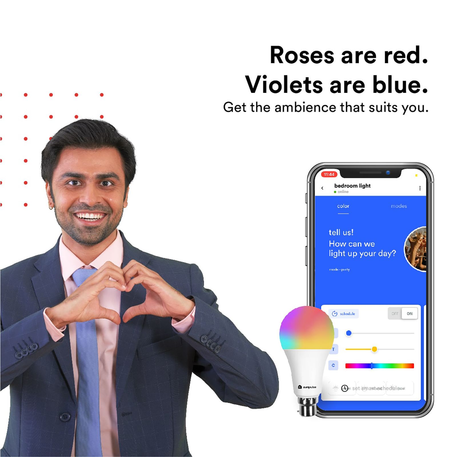 zunpulse 10 Watts Electric Powered LED Bulb (Voice Control with 8 Preset and 3 Lighting Modes, b22, White)_4