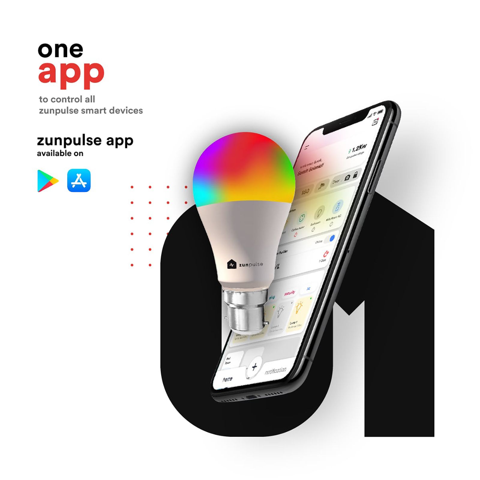 zunpulse 10 Watts Electric Powered LED Bulb (Voice Control with 8 Preset and 3 Lighting Modes, b22, White)_5