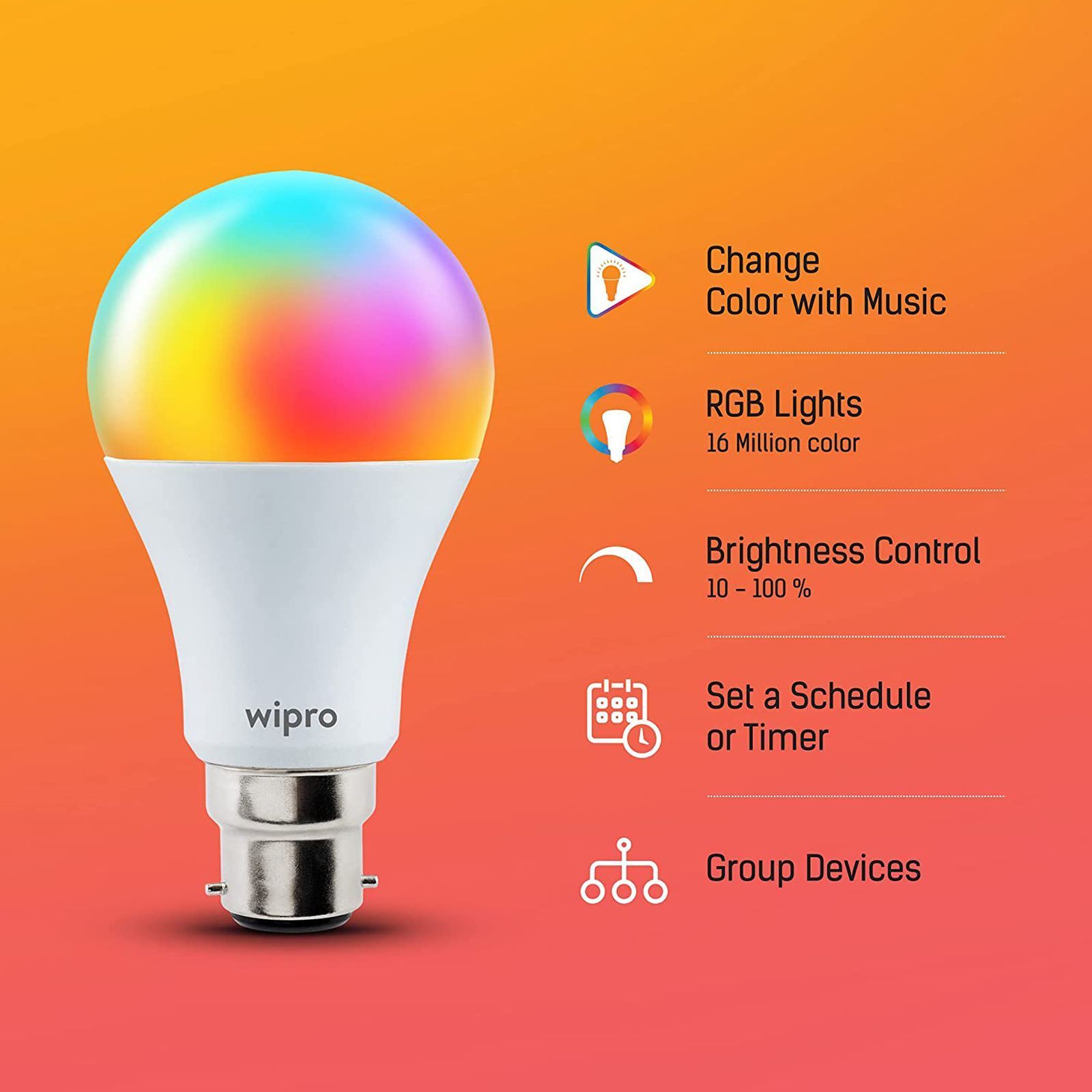 wipro 12.5 Watts Electric Powered LED Bulb (1200 Lumens, NS1220, White)_7