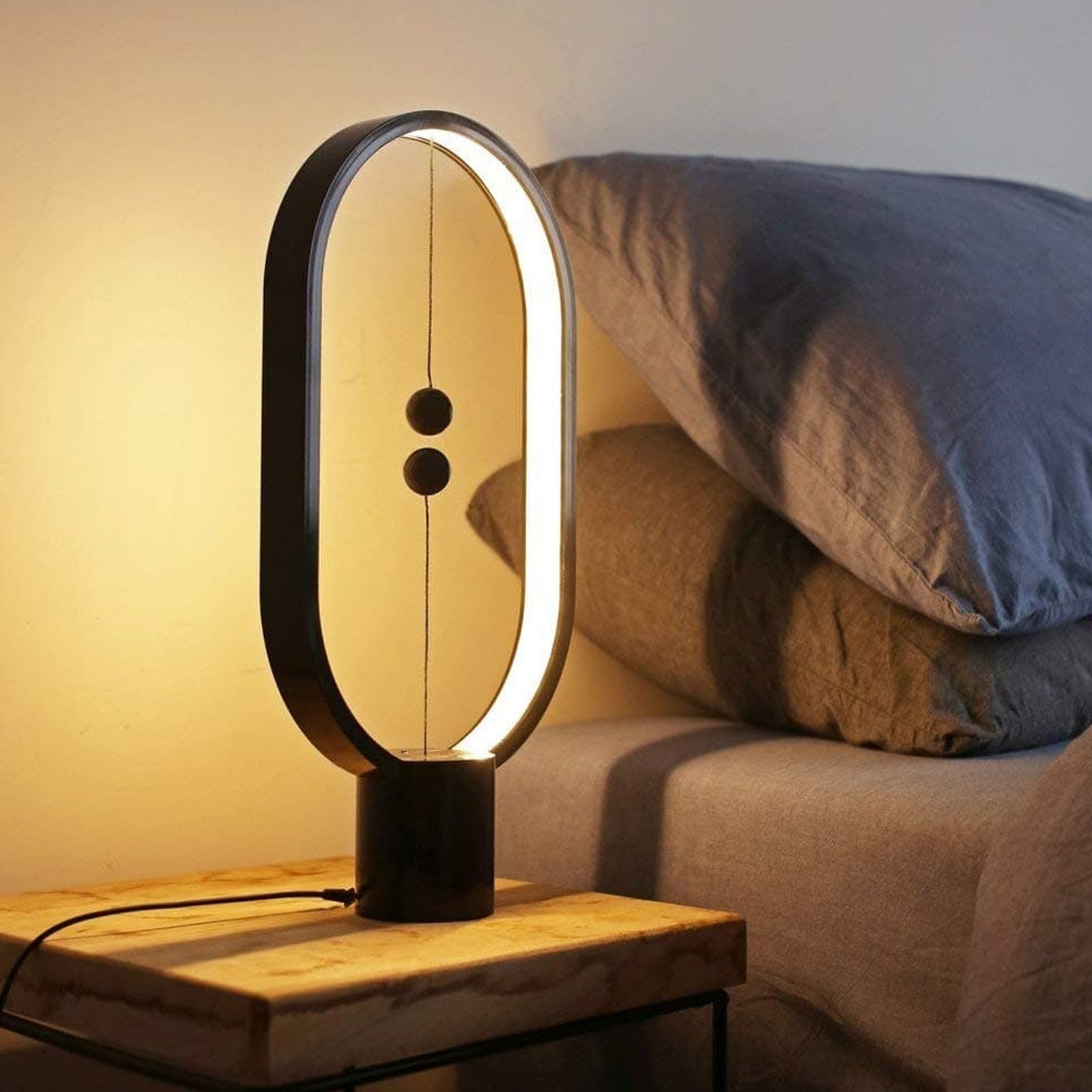 DesignNest Heng Ellipse 5 Watts Table Lamp (175 Lumens, 2700K Colour Temperature, DH0075BK/HBLEUC, Black)_2