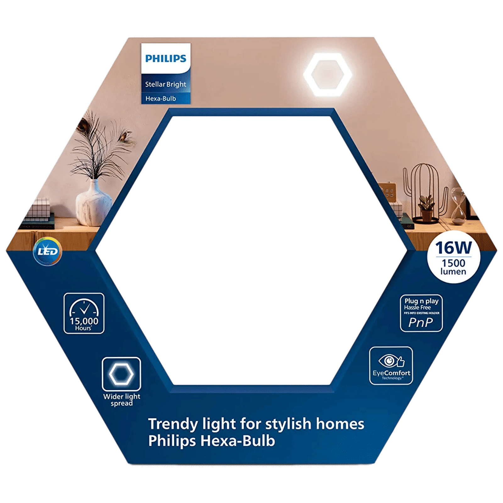 PHILIPS Stellar Bright Hexa 16 Watts Electric Powered LED Bulb (1500 Lumens, 929003559913, Crystal White)_3