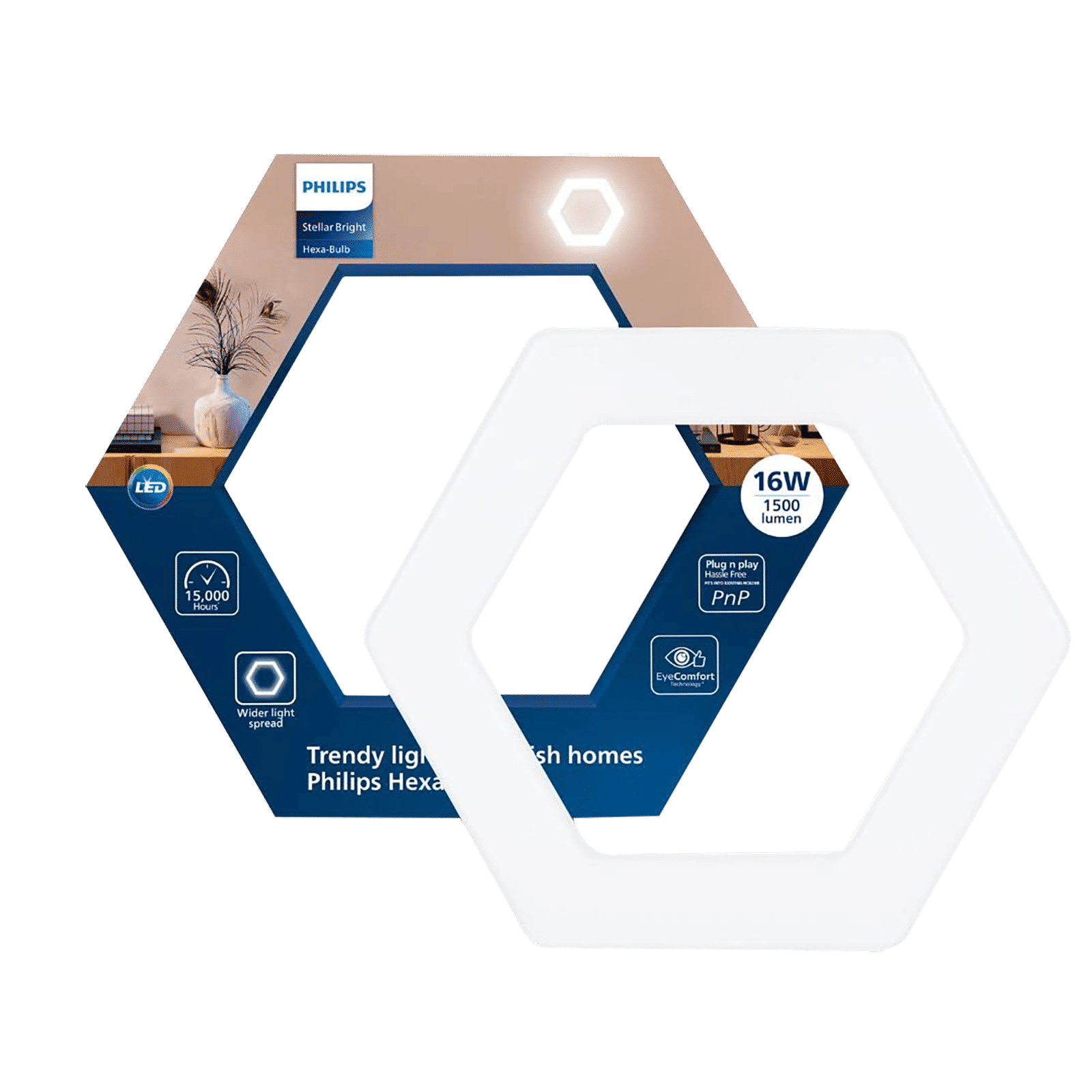 PHILIPS Stellar Bright Hexa 16 Watts Electric Powered LED Bulb (1500 Lumens, 929003559913, Crystal White)_4