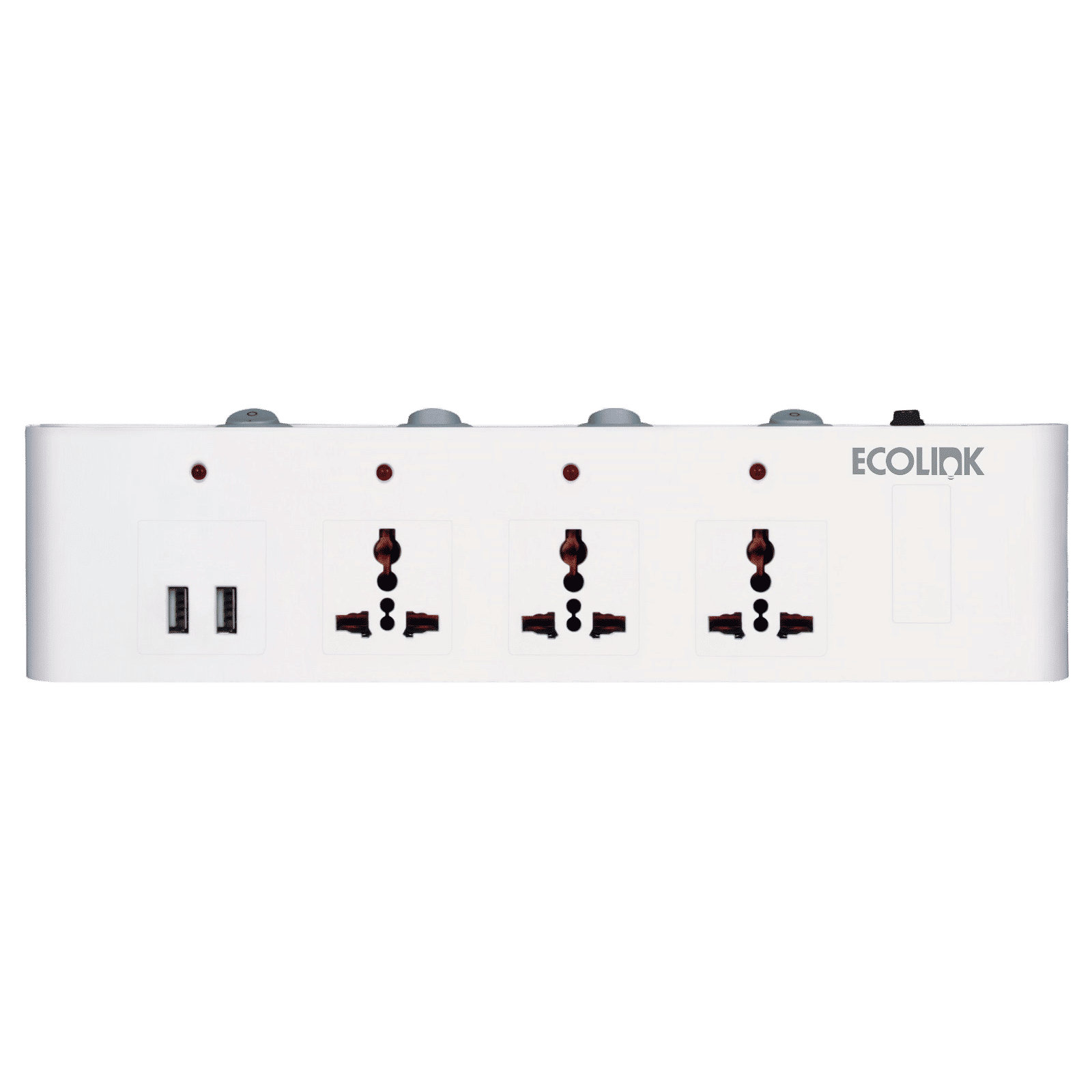 PHILIPS EcoLink Guardian Impetus 6 Amps 3 Sockets Extention Board with Individual Switch (2 Meters, VoltSafe Technology, 913715174201, White and Purple)_1