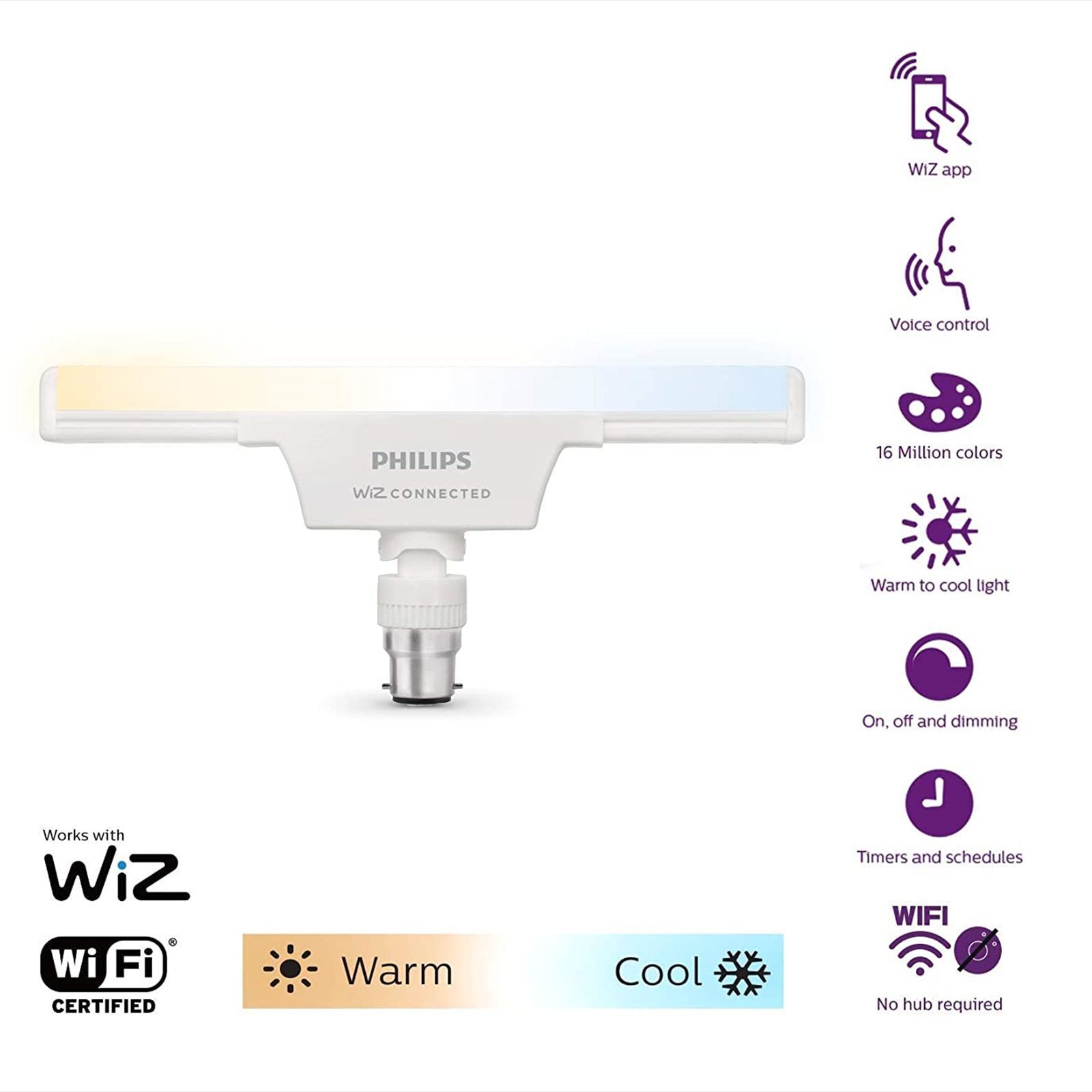 PHILIPS T-Bulb 12 Watts Electric Powered Wi-Fi LED Light (1080 Lumen, 929003070913, White) PHILIPS T-Bulb 12 Watts Electric Powered Wi-Fi LED Light (1080 Lumen, 929003070913, White)_3