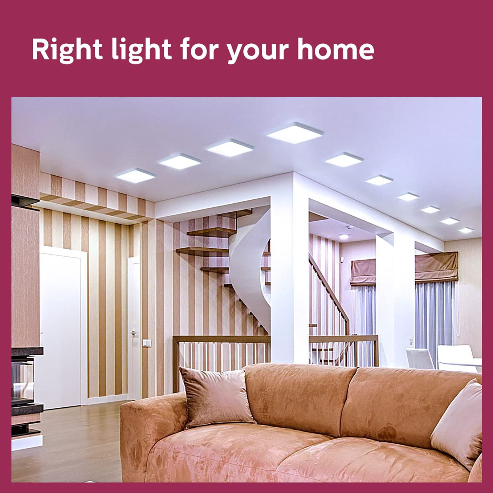 PHILIPS FullGlow 18 Watts Square LED Surface Downlight (EyeComfort Technology, 929003094601, White)_5