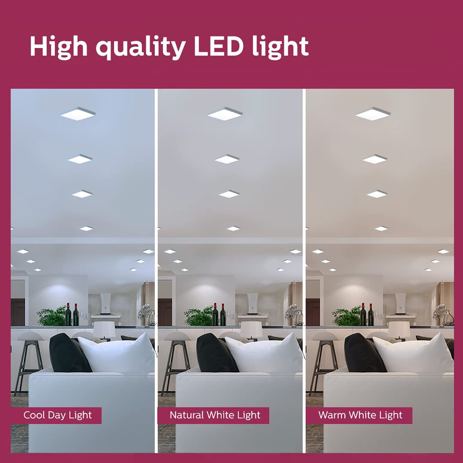 PHILIPS FullGlow 12 Watts Square LED Surface Downlight (EyeComfort Technology, 929003094001, White)_5