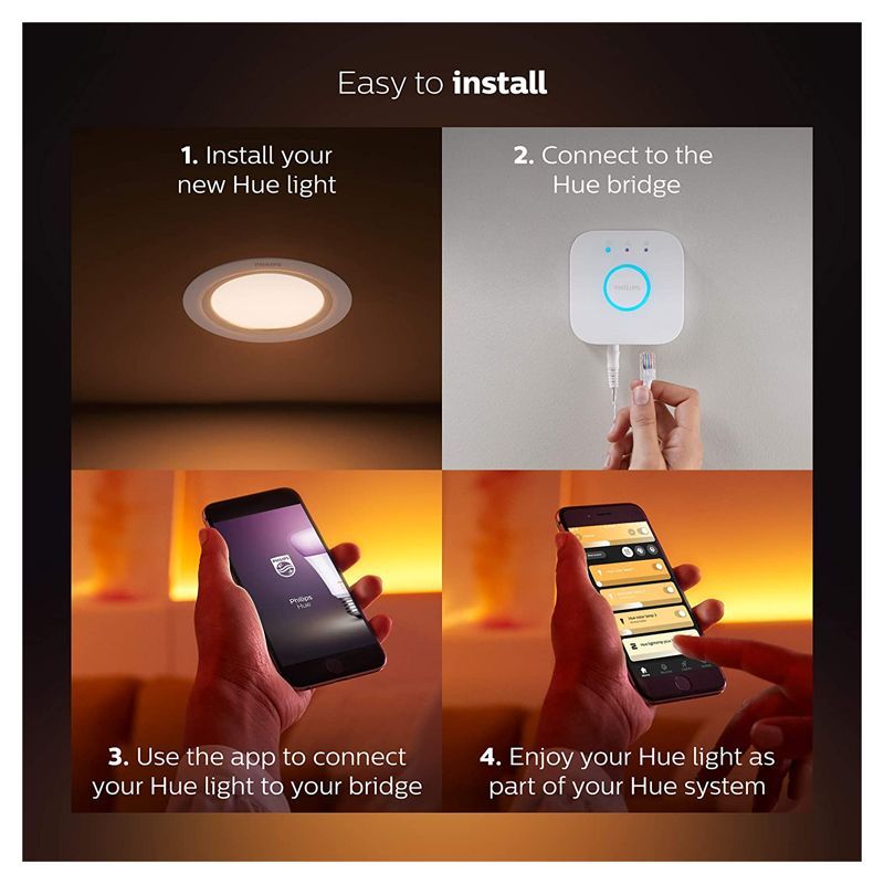 PHILIPS Hue Electric Powered 10 Watt LED Round Downlight (915005300701, White) PHILIPS Hue Electric Powered 10 Watt LED Round Downlight (915005300701, White)_8