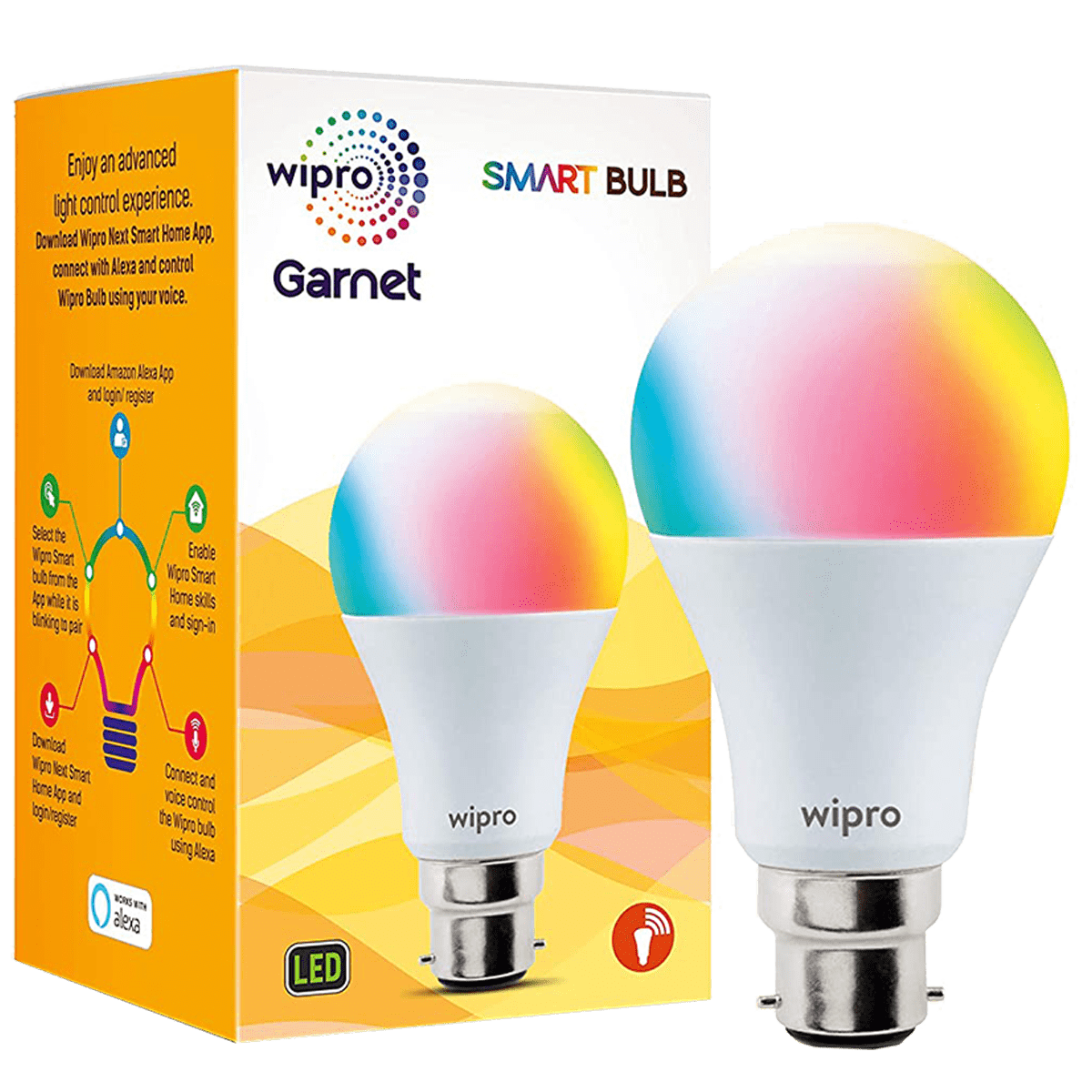 wipro 9 Watts LED Smart Bulb (White Tunable and Dimmable, NS9001, Multicolor)_4