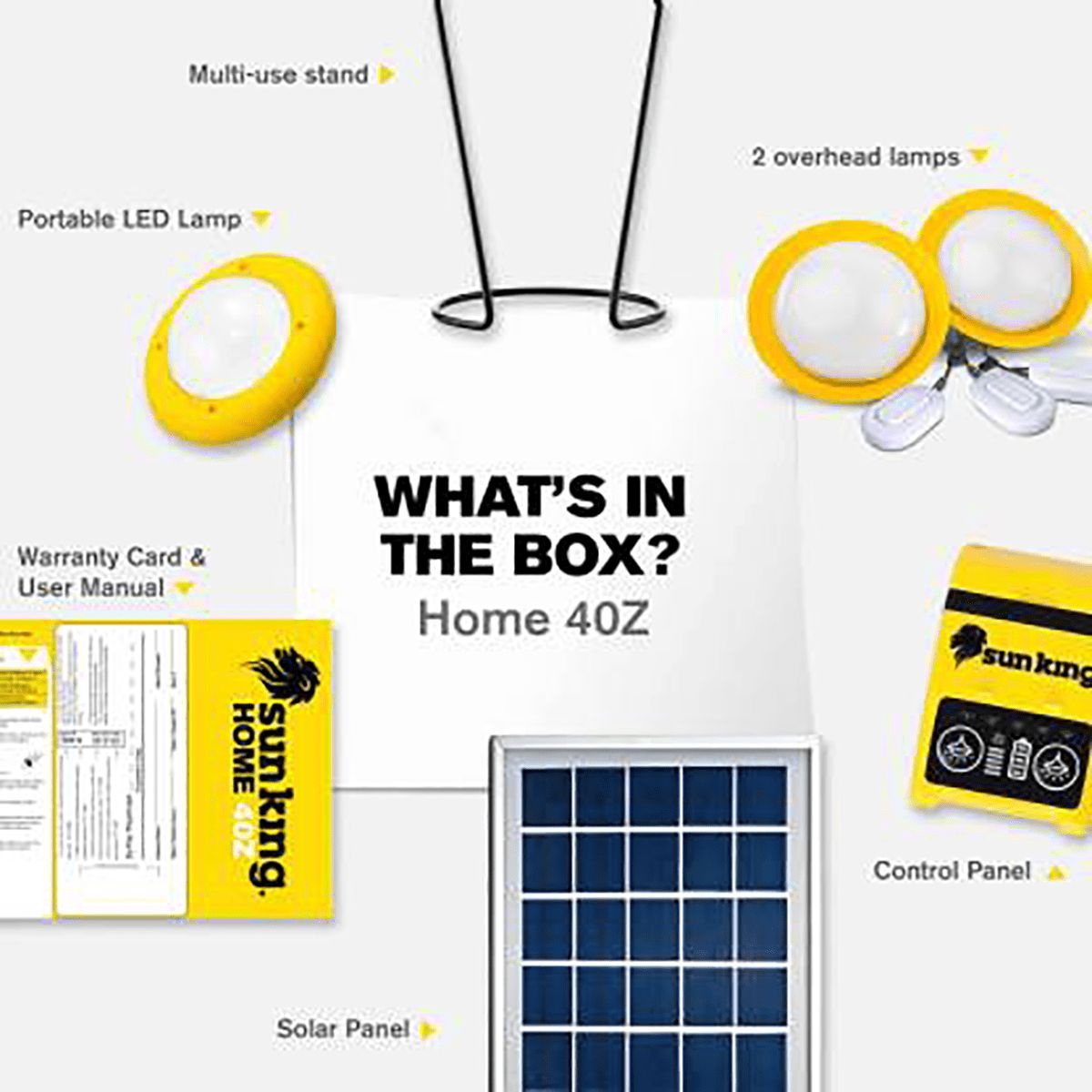 sun king Home 40Z 1.7 Watts LED Solar Lights (1200 Lumens, SK-411, Yellow/White)_6