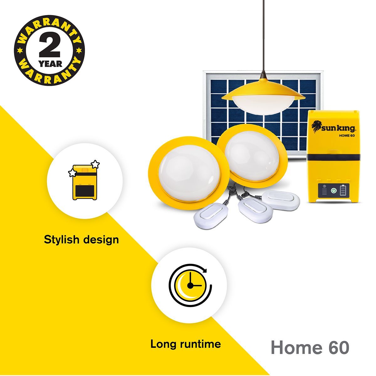 sun king Home 60 2.1 Watts Solar Powered Pendant Light (300 Lumens, SK-403, Yellow/White)_9